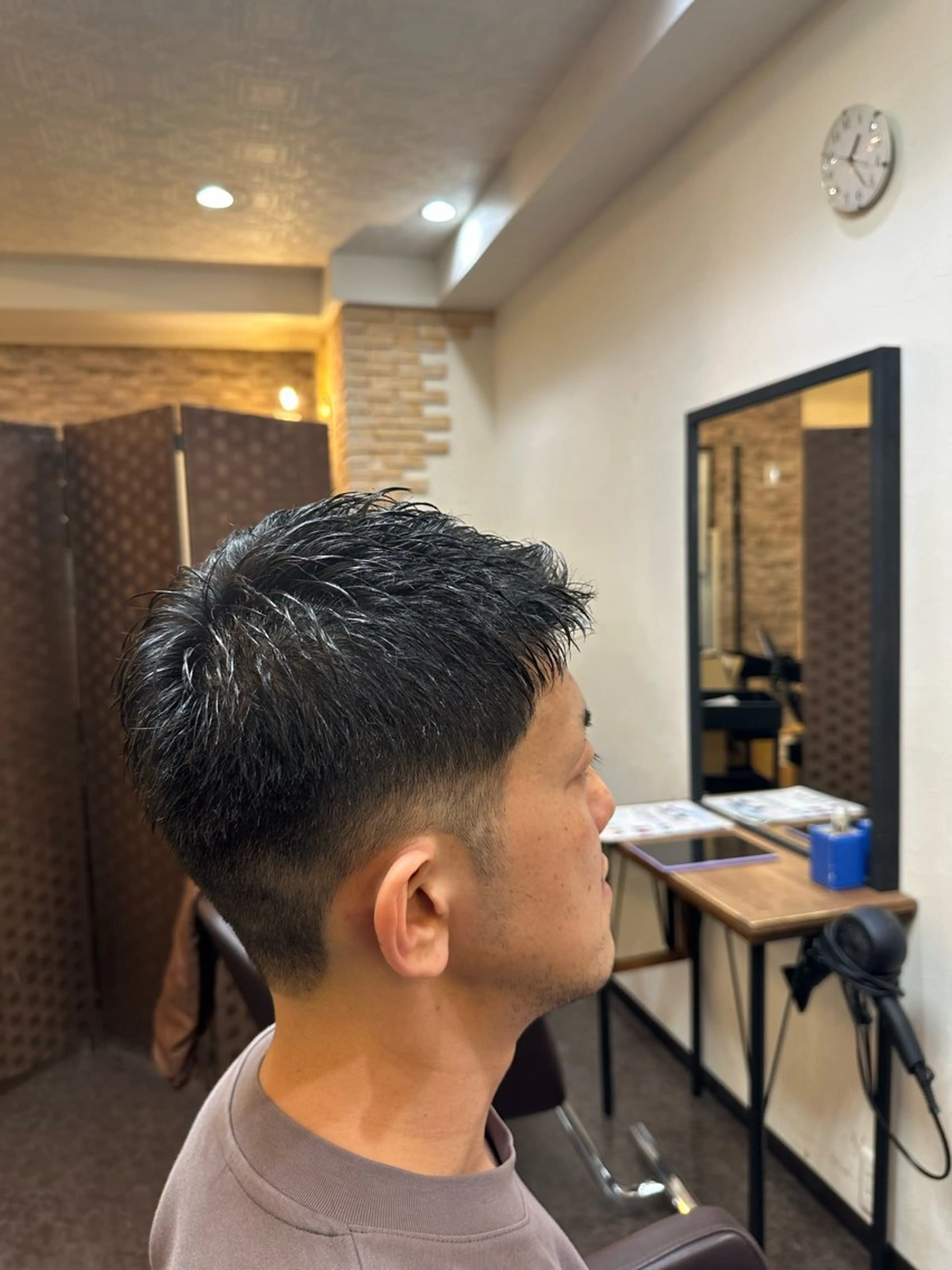 メンズ アップバング センターパート メンズ韓国風 韓国マッシュ マッシュウルフ 縮毛矯正&髪質改善/ きょうの🐺のヘアスタイル