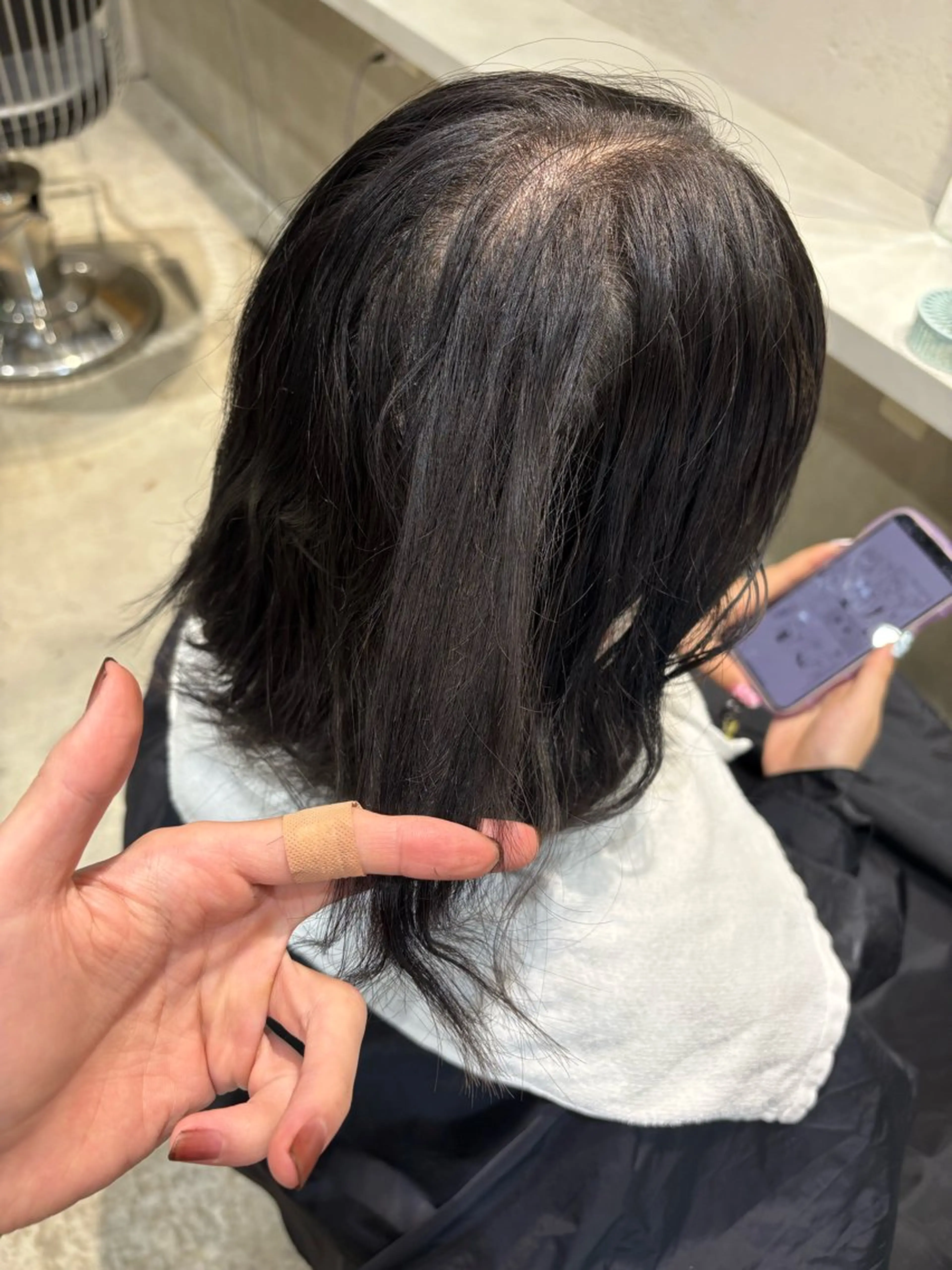 ミディアム 卒業式のヘアスタイル カット ヘアカラー トリートメント 名古屋/落ちる黒 黒染め落としのヘアスタイル