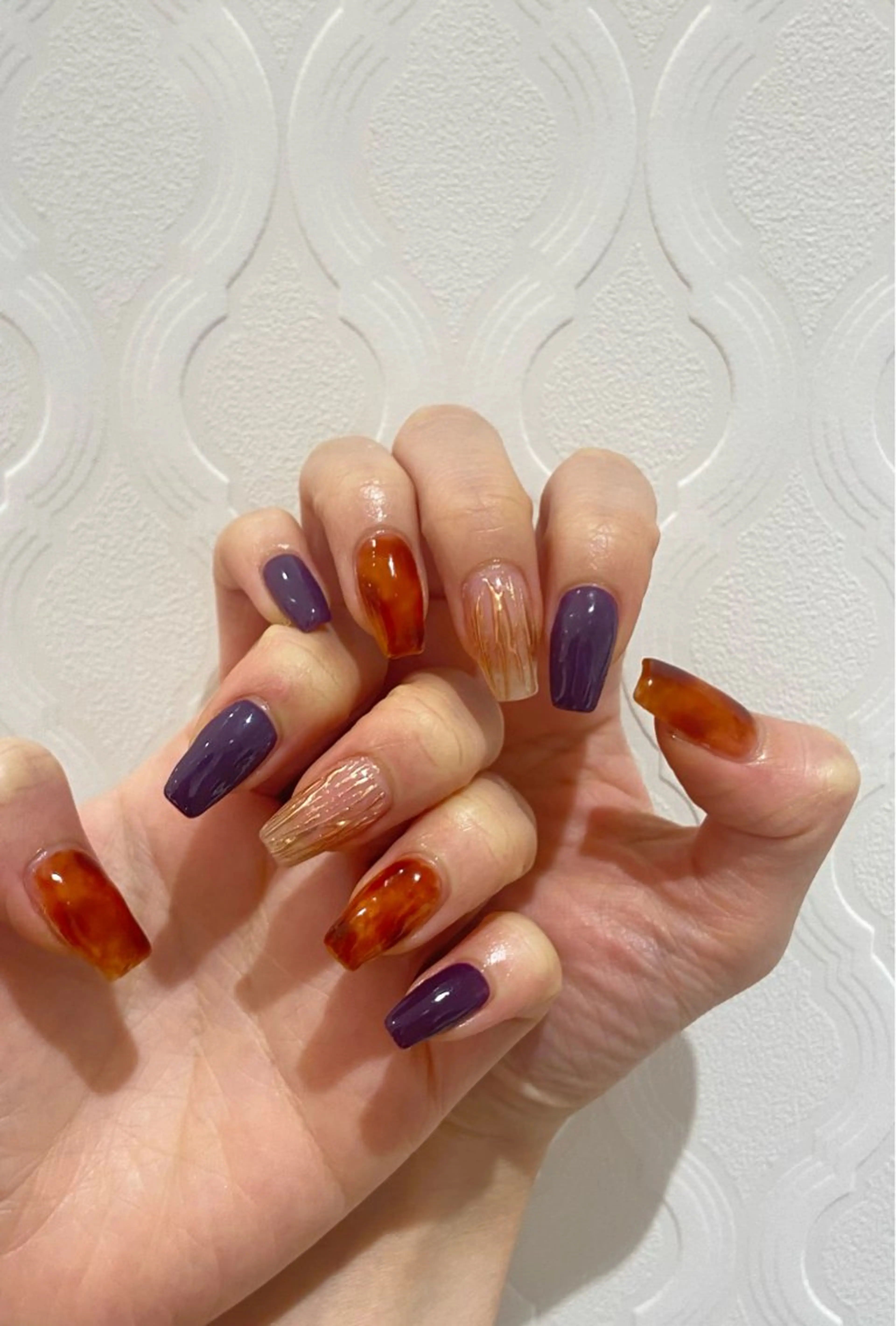 ネイル べっ甲ネイル ハロウィン Premier🧡 Suzunoのネイルデザイン