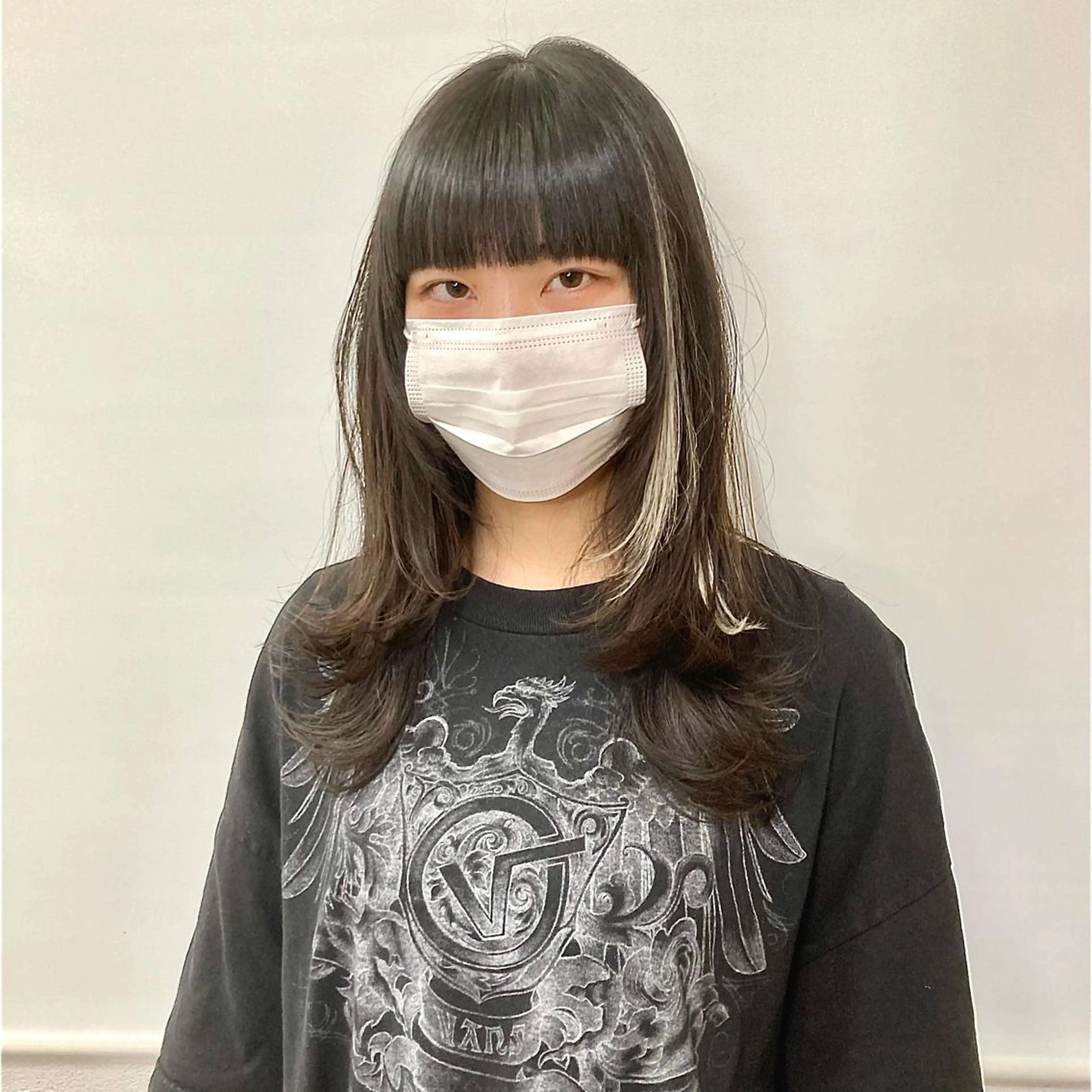 セミロング カラー パーマ ヘアアレンジ ハイトーンカラー エクステ 顔周りカット レイヤーカット ウルフレイヤー エクステ/kokiのヘアスタイル