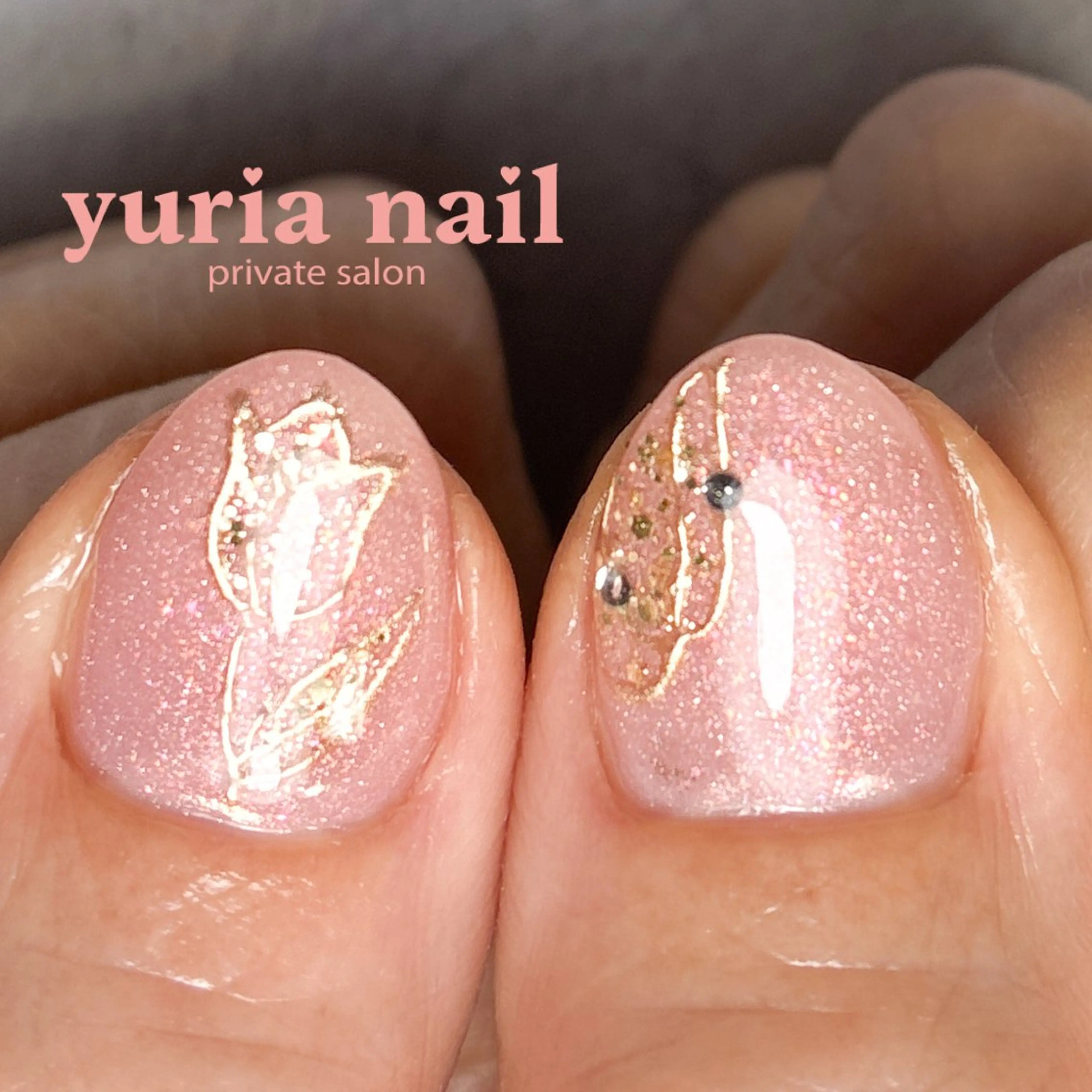 ネイル アートネイル フラワーネイル ピンク 春ネイル ハンドネイル 小林 ゆりあのネイルデザイン