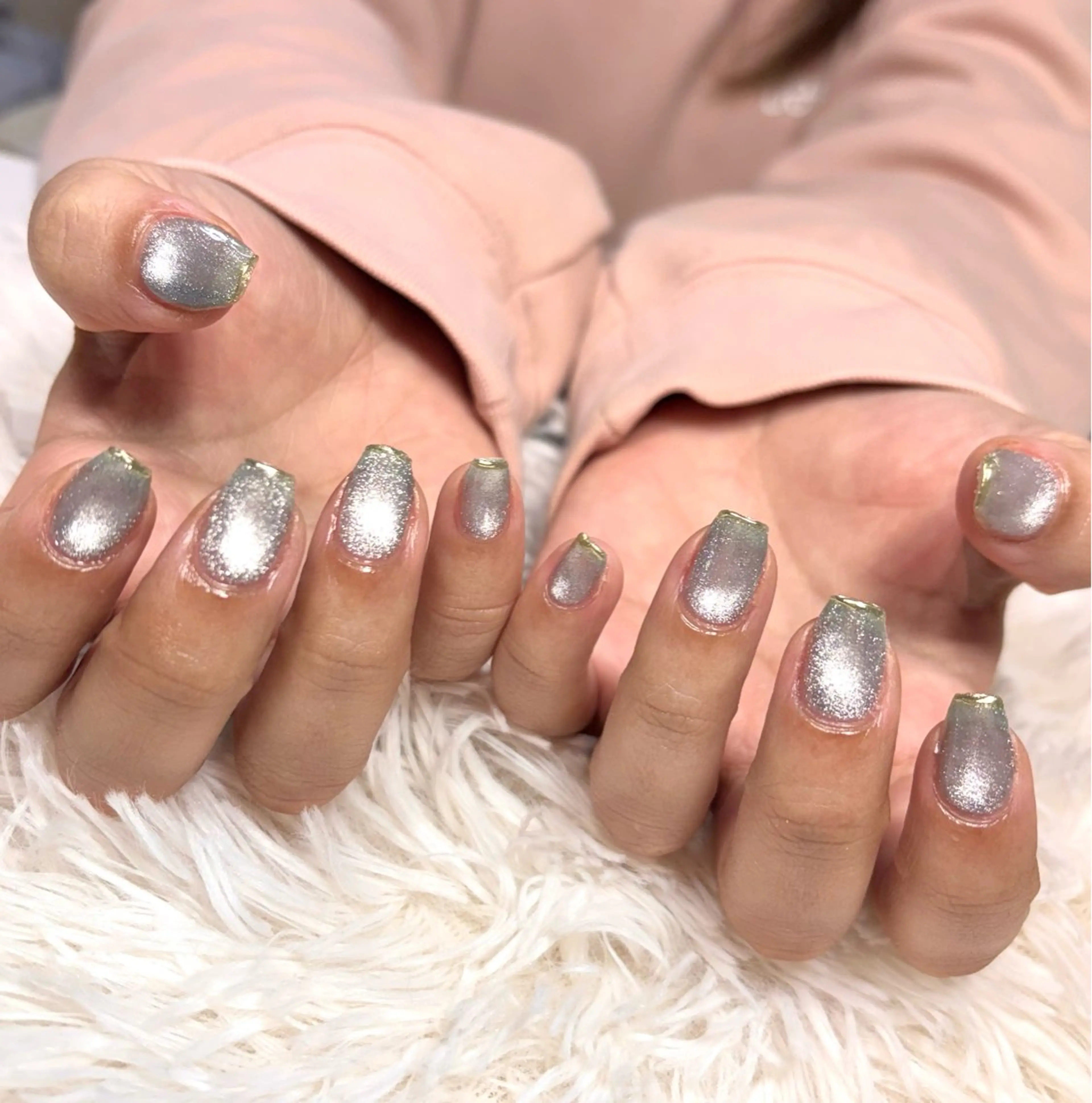 ネイル フレンチネイル マグネットネイル ミラーネイル オフィスネイル シンプルネイル ハンドネイル LUANA n'sのネイルデザイン