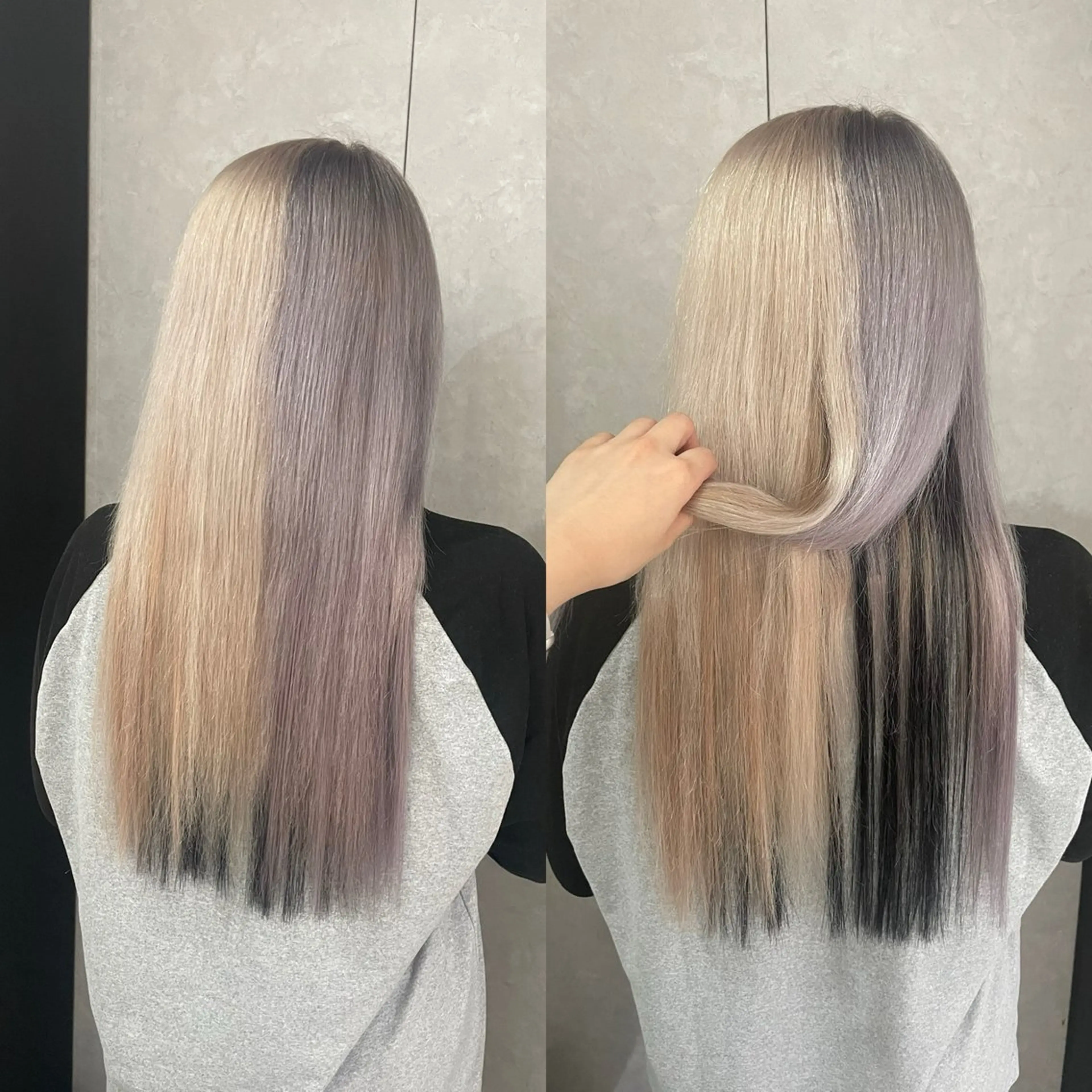 ロング カラー シールエクステ ダブルカラー インナーカラー エクステ ヘアカラー 🦋美髪／エクステ 🦋アベイクミのヘアスタイル