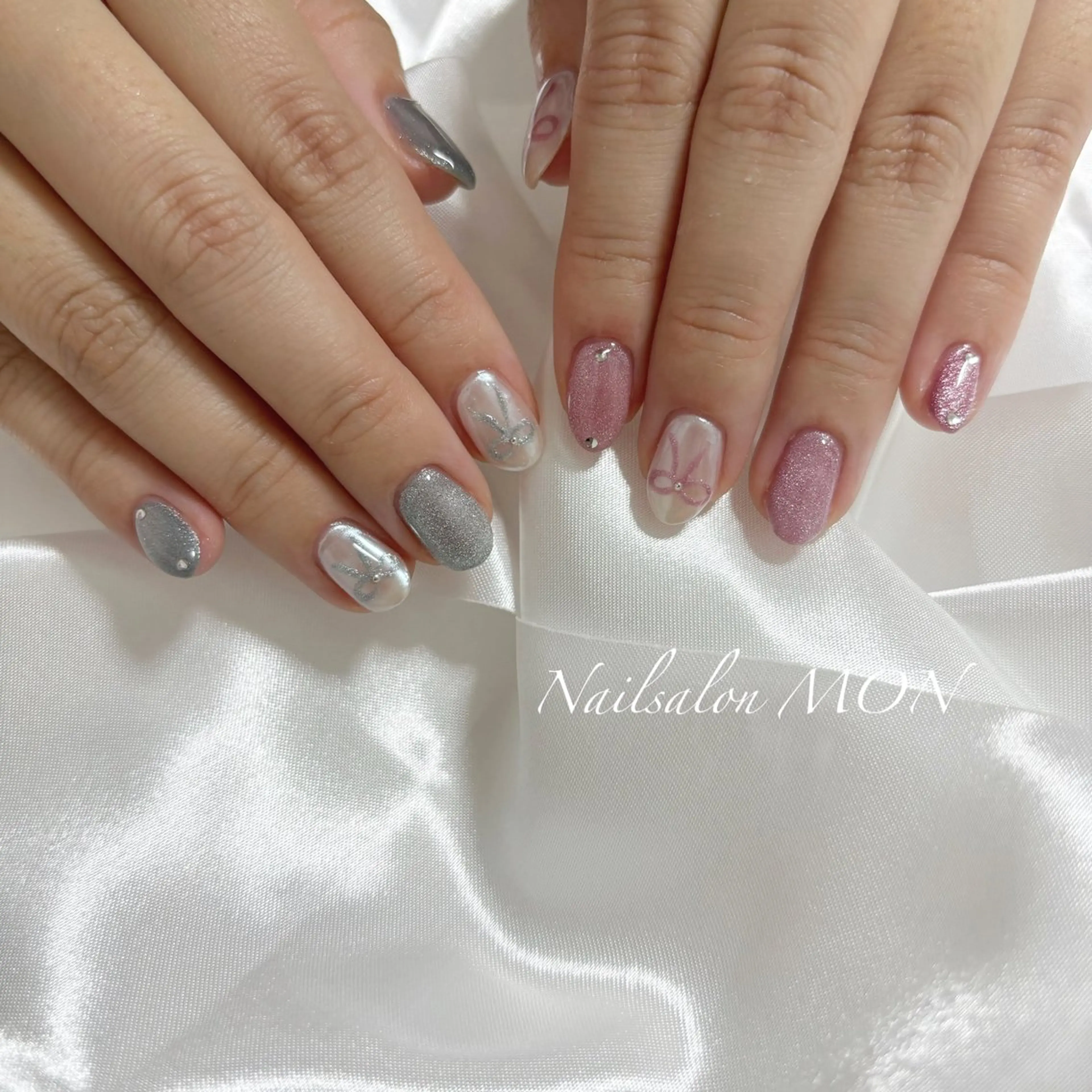 ネイル ストーンネイル ハンドネイル Nailsalon MONのネイルデザイン