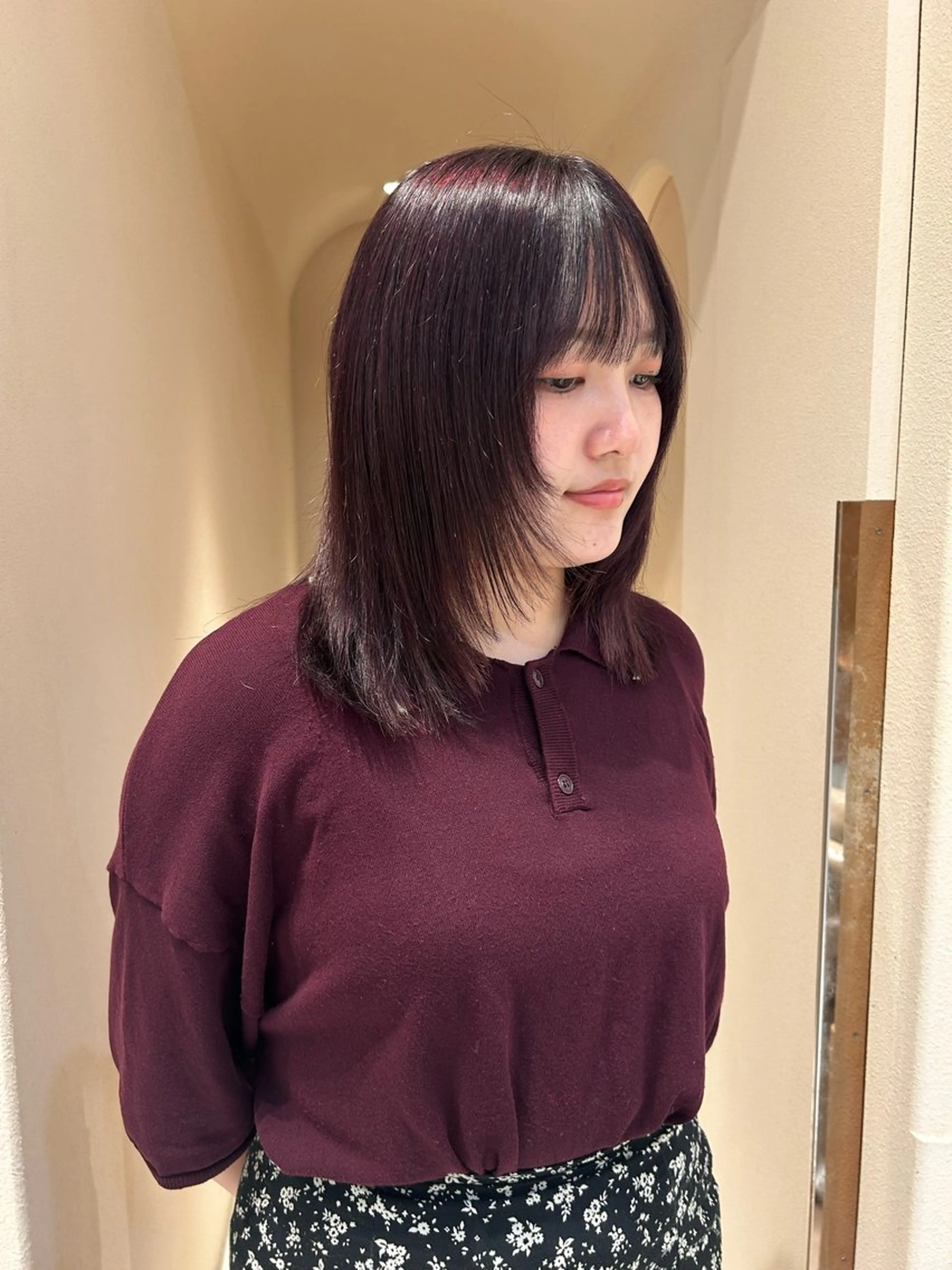 ミディアム ヘアカラー MIKA/ボブ/ レイヤー/メンズのヘアスタイル