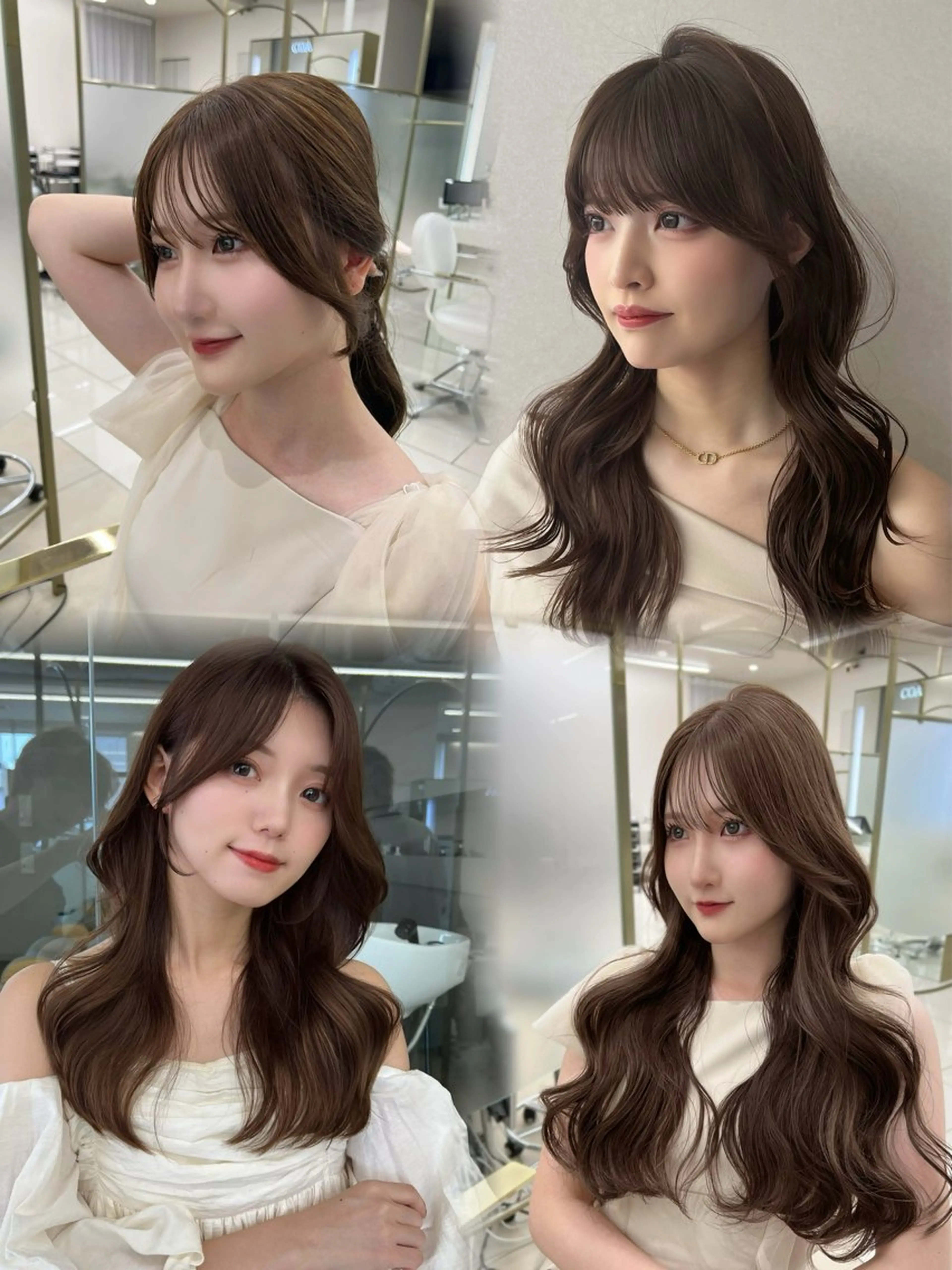 ロング カット ヘアカラー トリートメント 顔周りカット/髪質 改善/透明感カラーのヘアスタイル