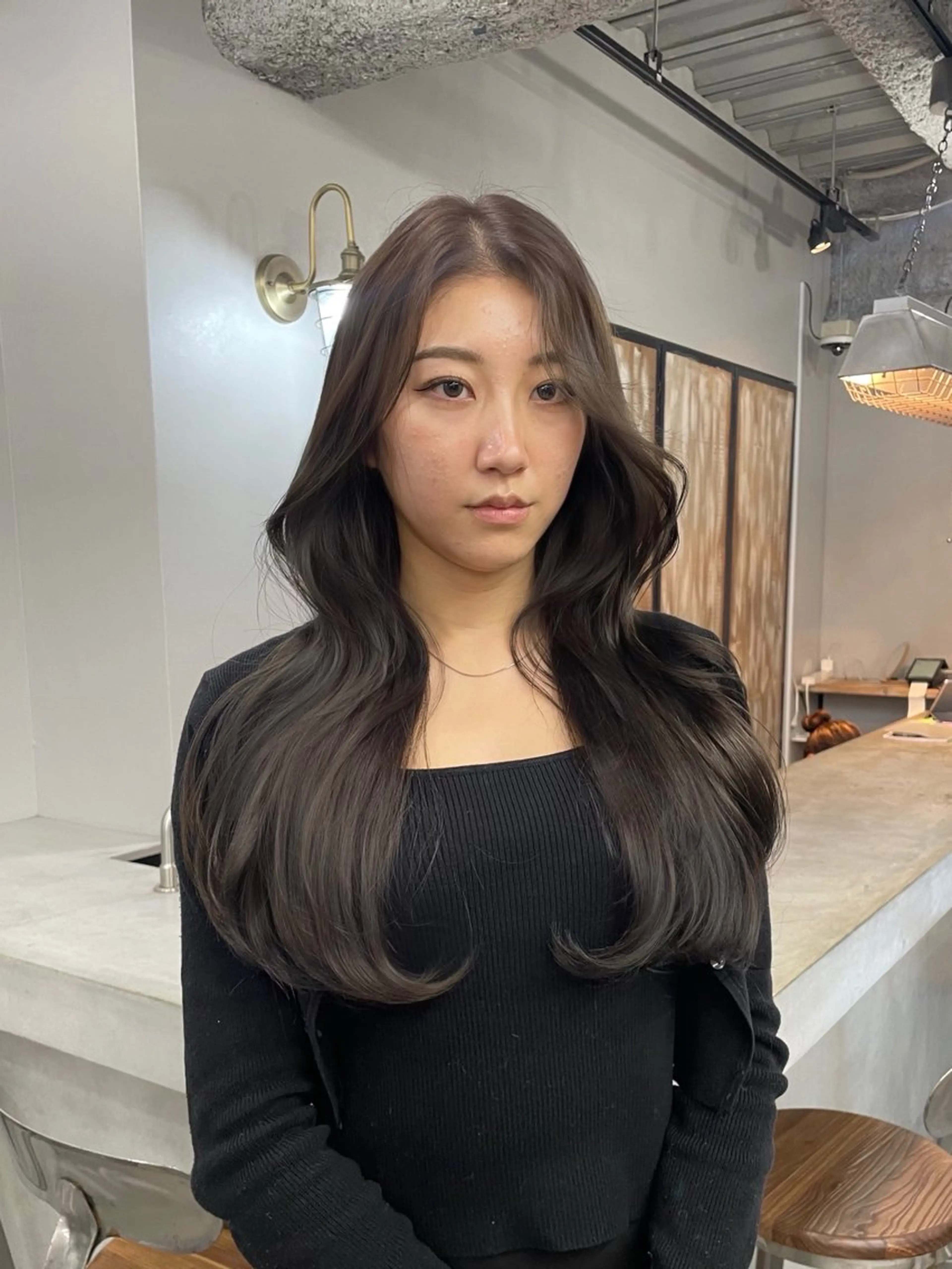 ロング カラー 新宿/韓国ヘア/ 髪質改善ストレートのヘアスタイル