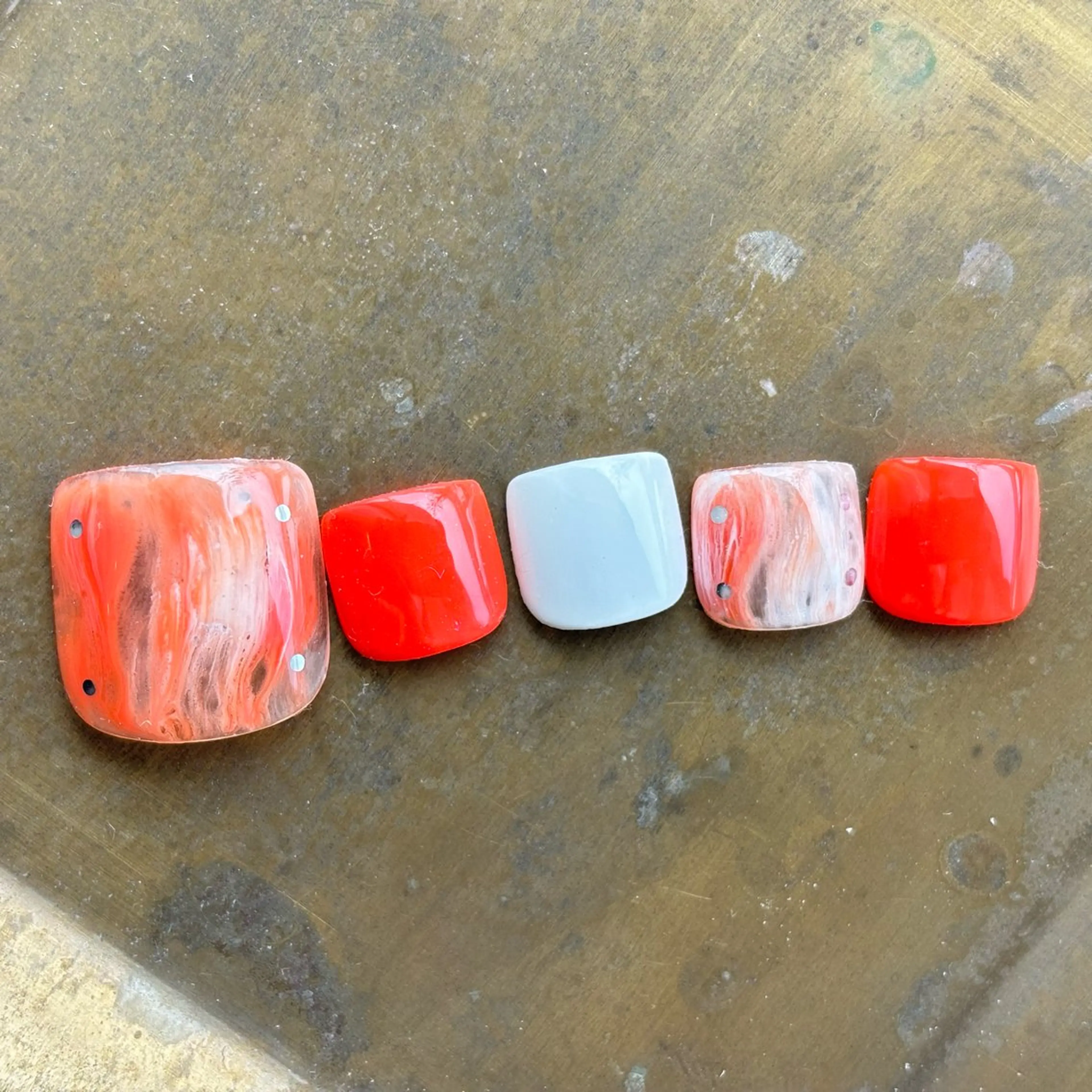 ネイル クリアネイル ニュアンスネイル オレンジ ホワイト 伊藤 貴恵のネイルデザイン