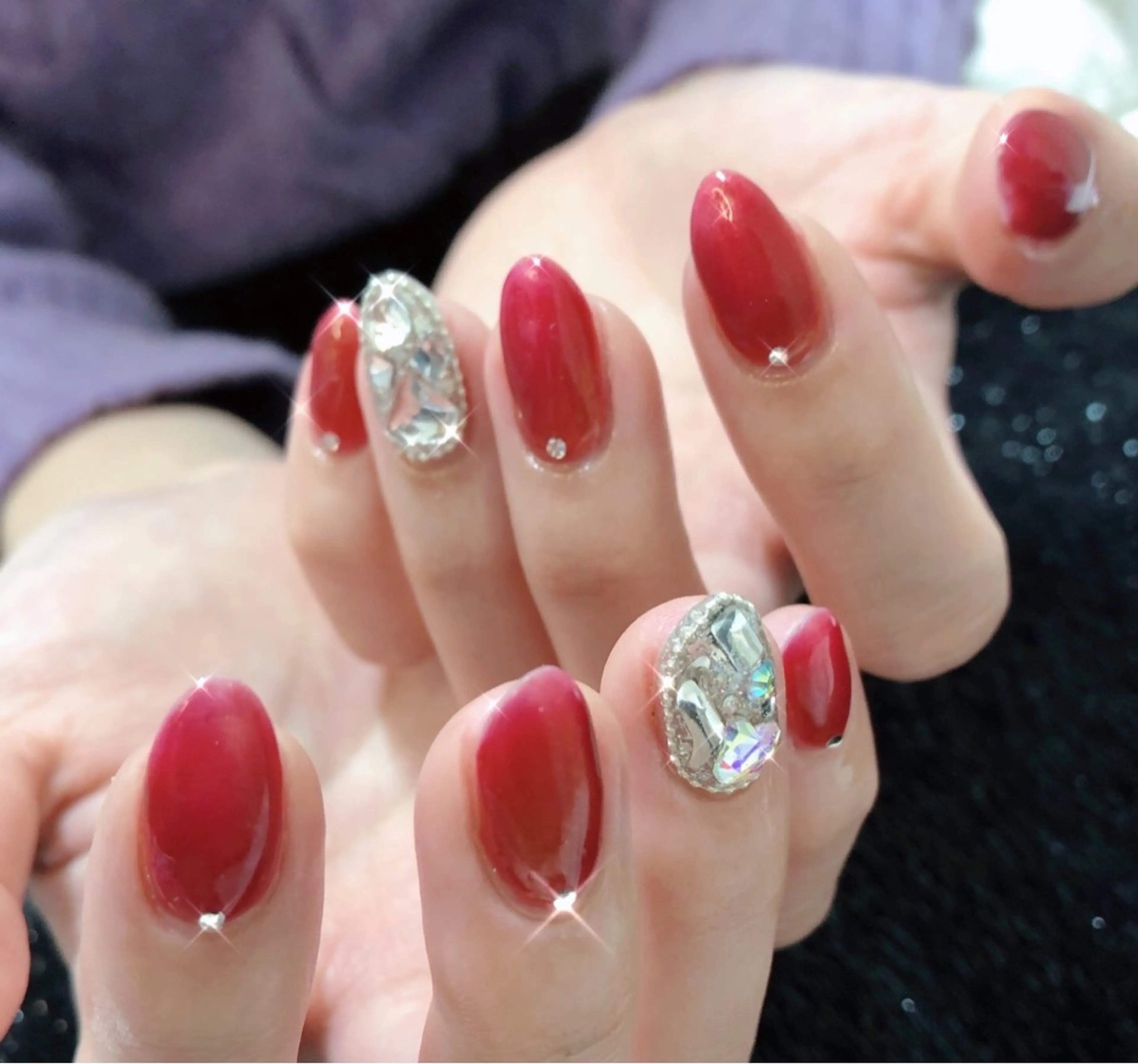 ネイル フレンチネイル ジェルネイル ガラスフレンチ ゴージャス グラデーション ハンドネイル ハンドケア 大門浜松町 ネイルのネイルデザイン