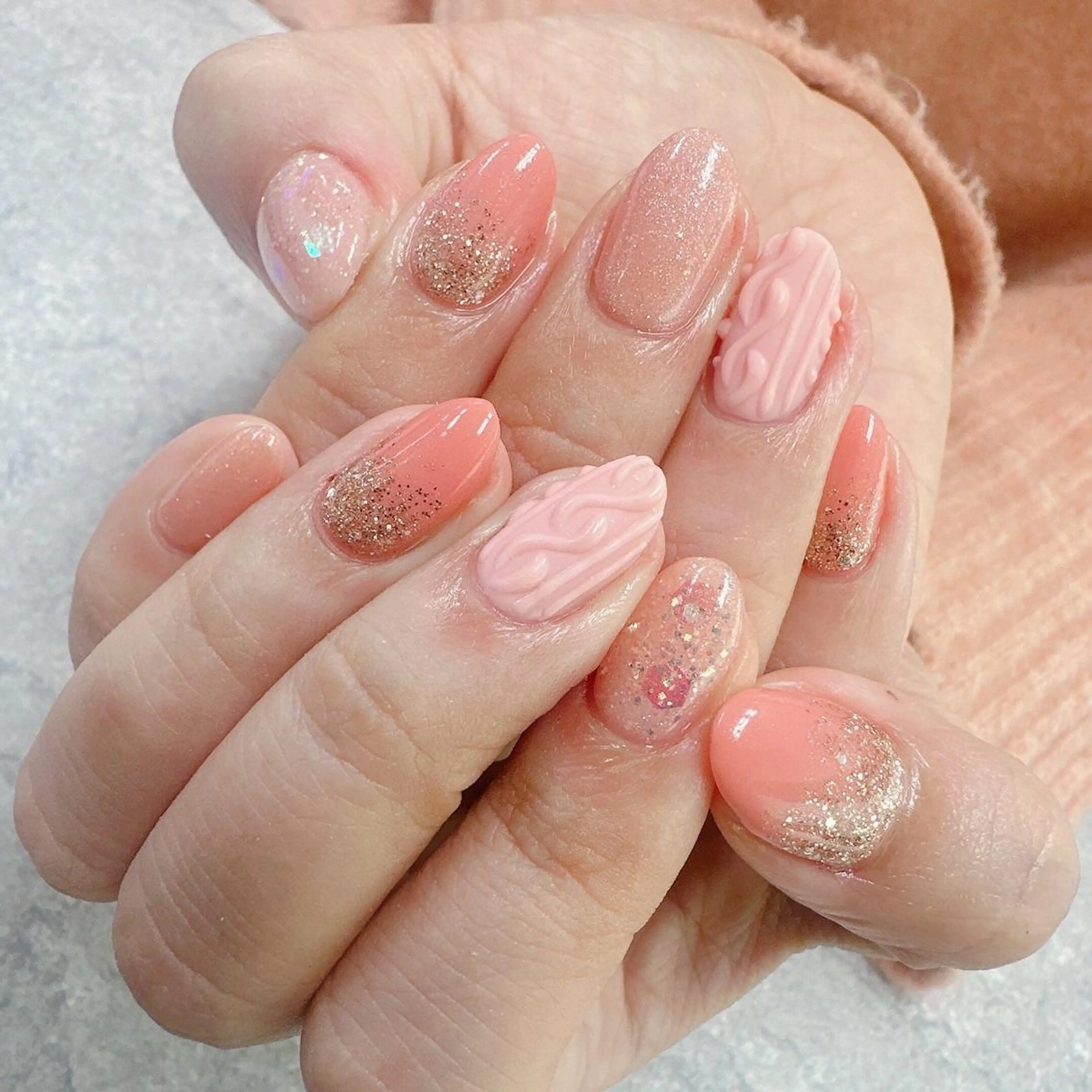 ネイル フットネイル フレンチネイル グラデーション キラキラネイル 韓国ネイル FASTNAIL PLUS 新宿店のネイルデザイン