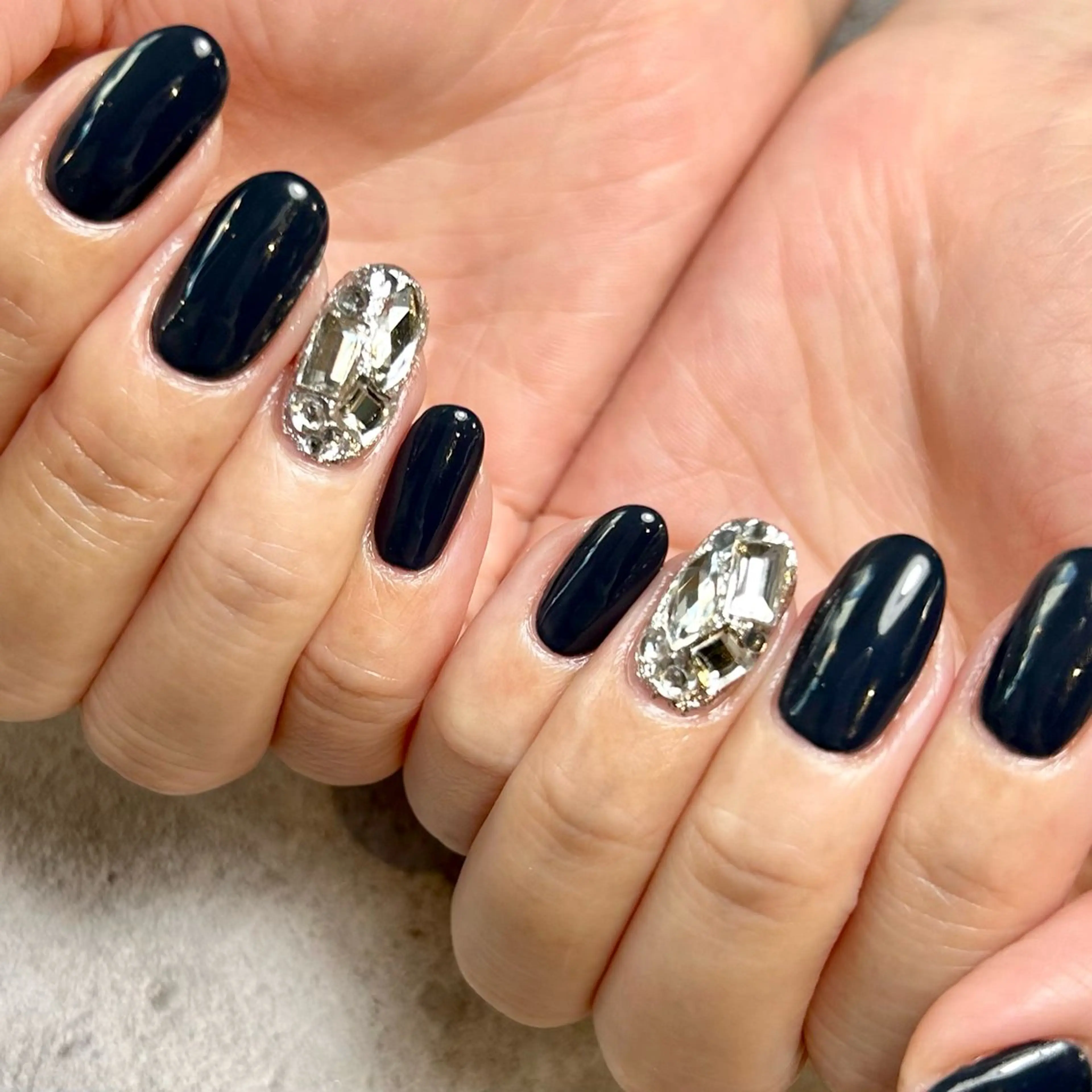 ネイル ネイビー ワンカラーネイル ハンドネイル Reflection marikoのネイルデザイン