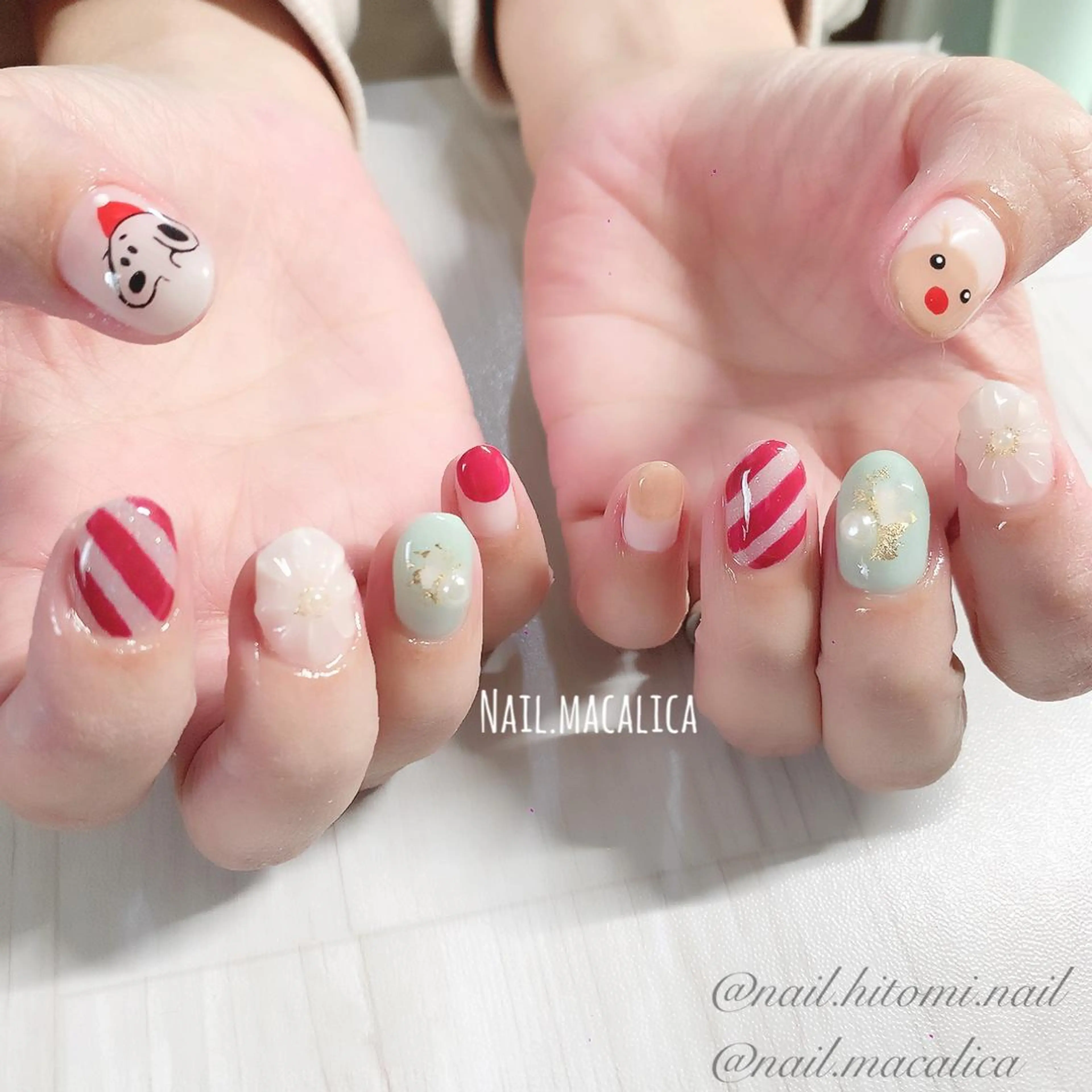 ネイル 持ち込み 冬ネイル クリスマス Nail macalicaのネイルデザイン