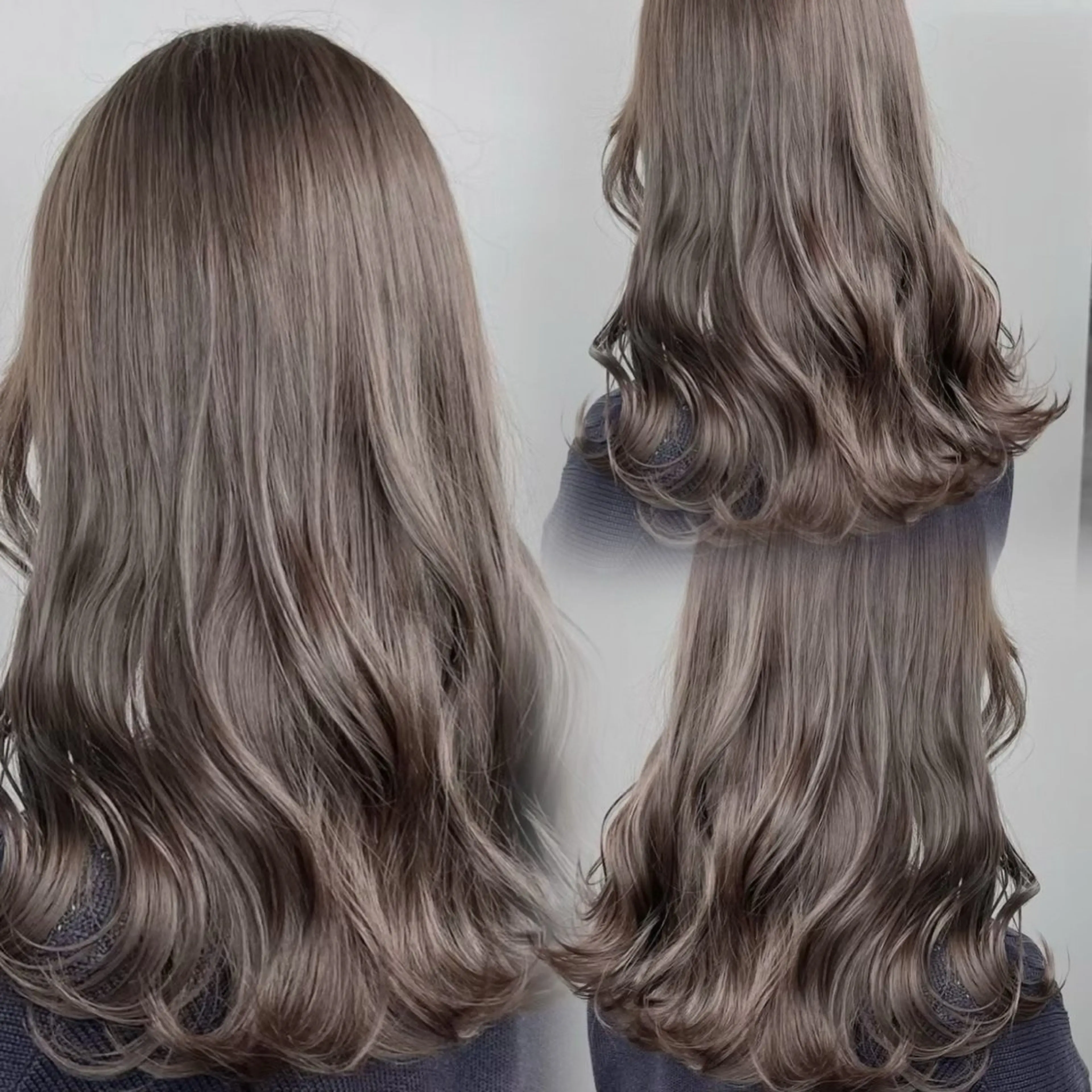 セミロング カラー 透明感カラー グレージュ/あいのヘアスタイル
