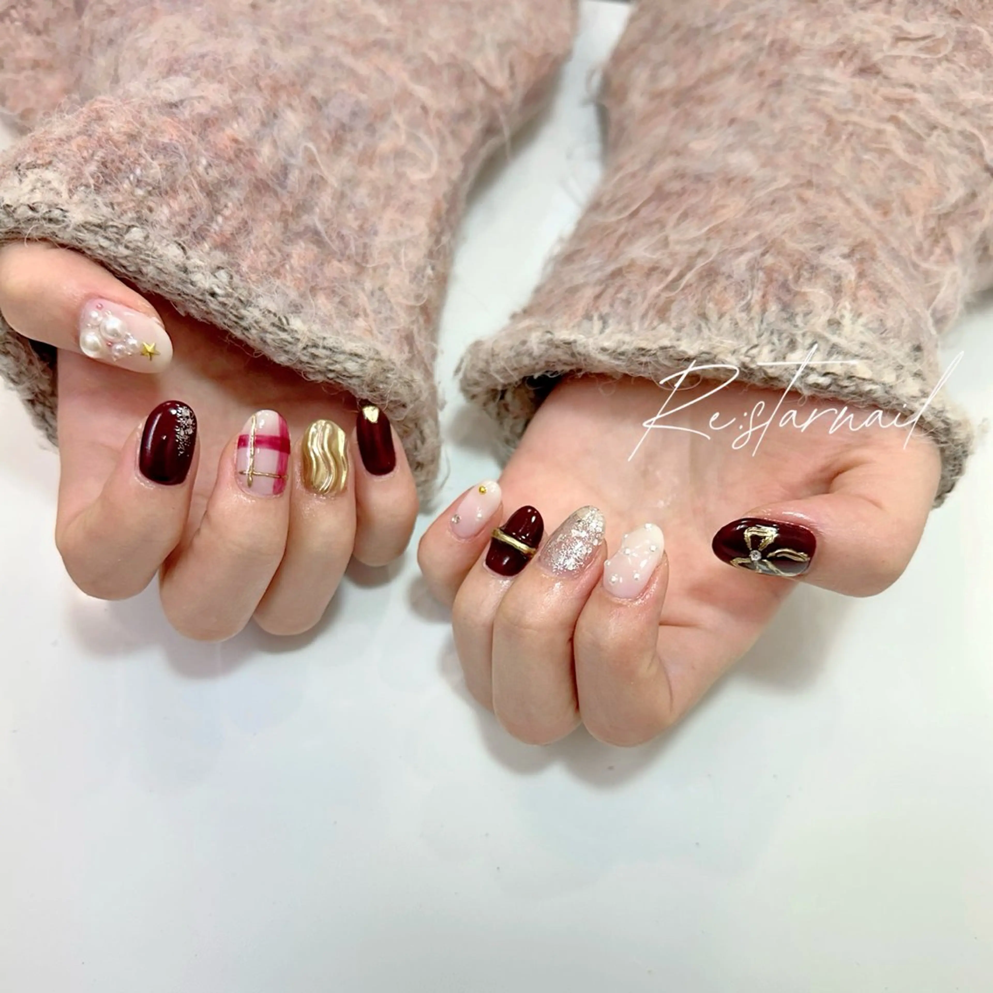 ネイル 冬ネイル クリスマス ハンドネイル Re:star nailのネイルデザイン