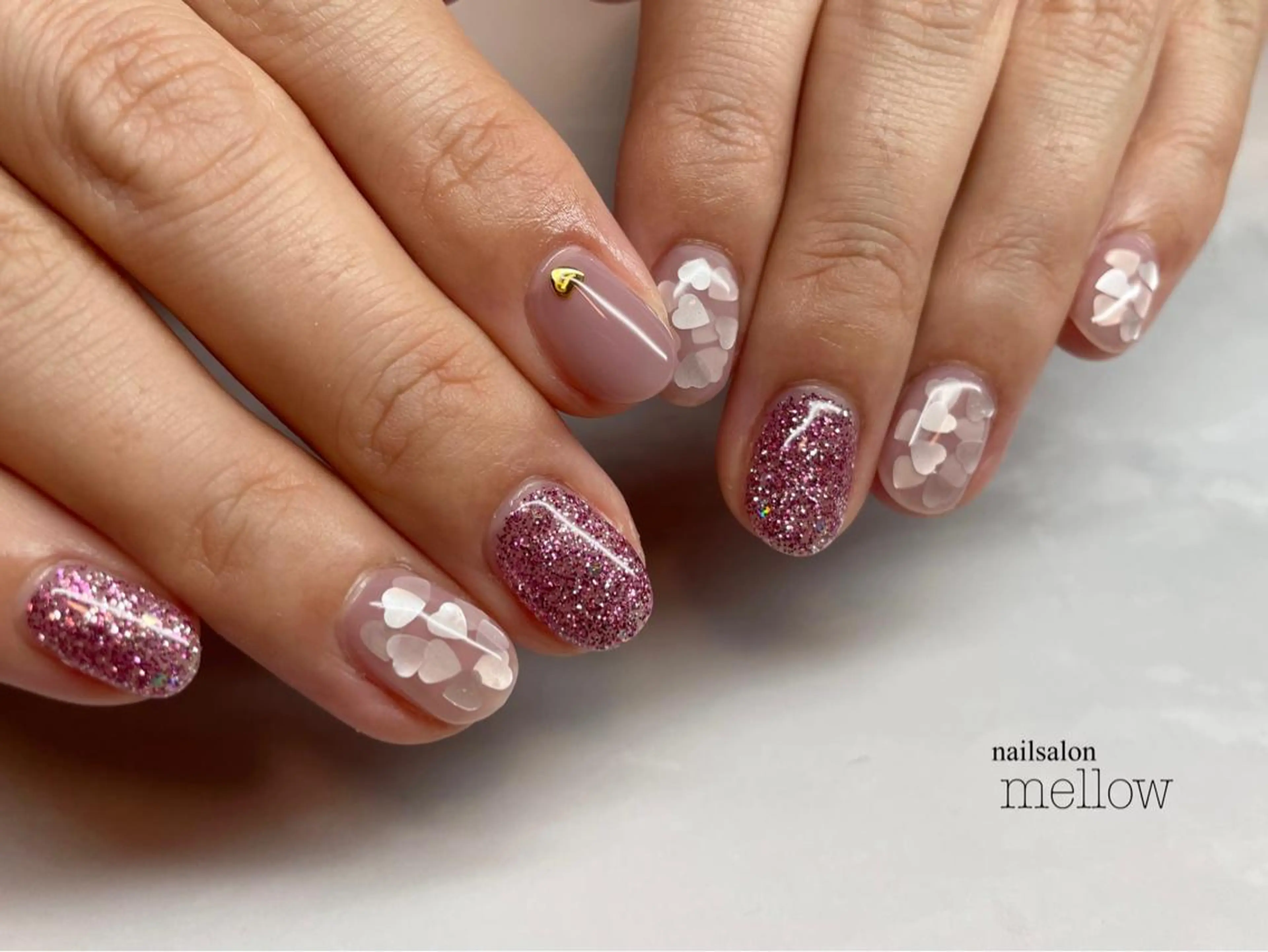 ネイル ハート ホログラムネイル 大山 浩美のネイルデザイン