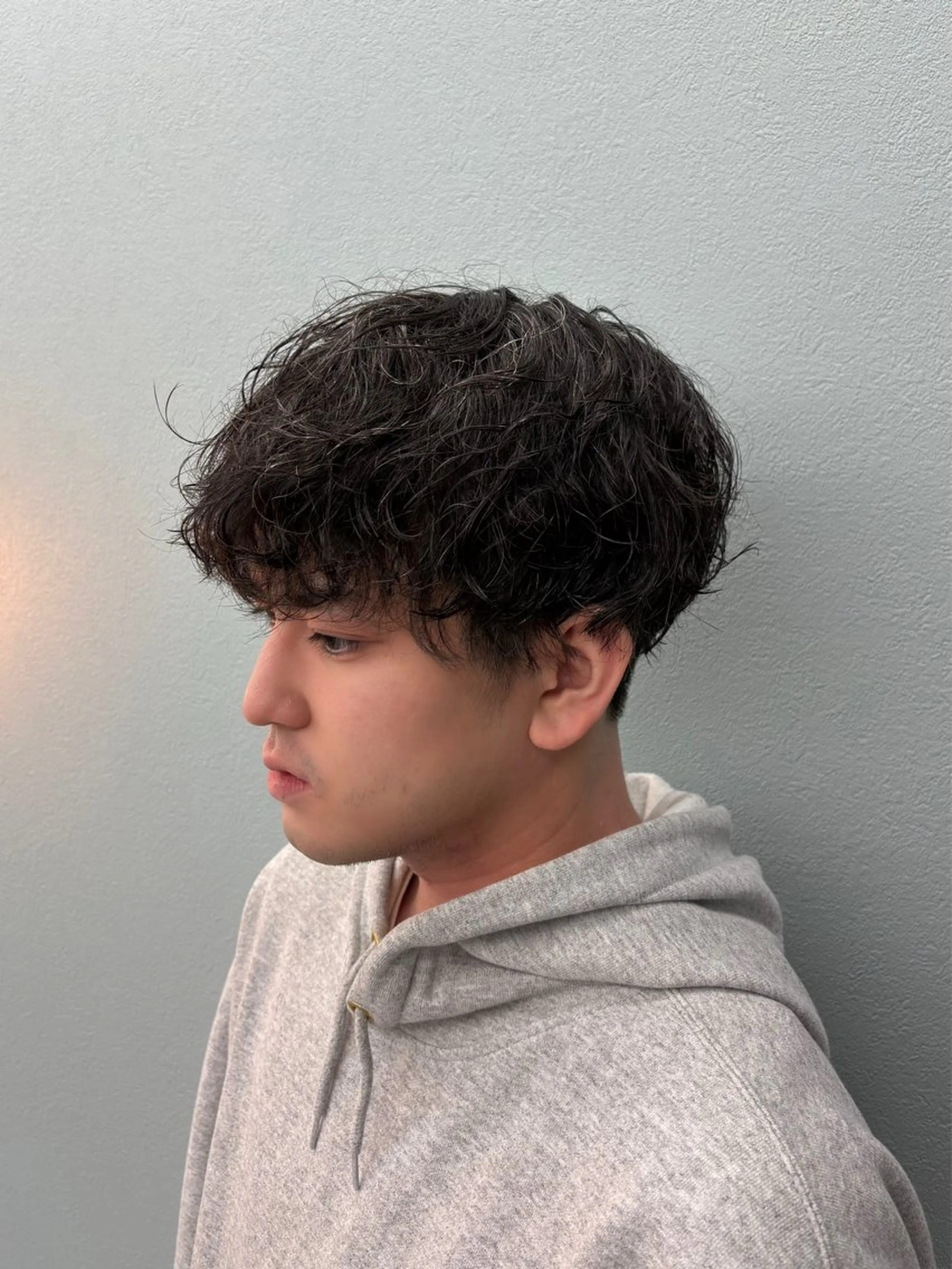 ミディアム パーマ メンズ カット パーマ メンズ/パーマ /フェード/岡山秀人のヘアスタイル