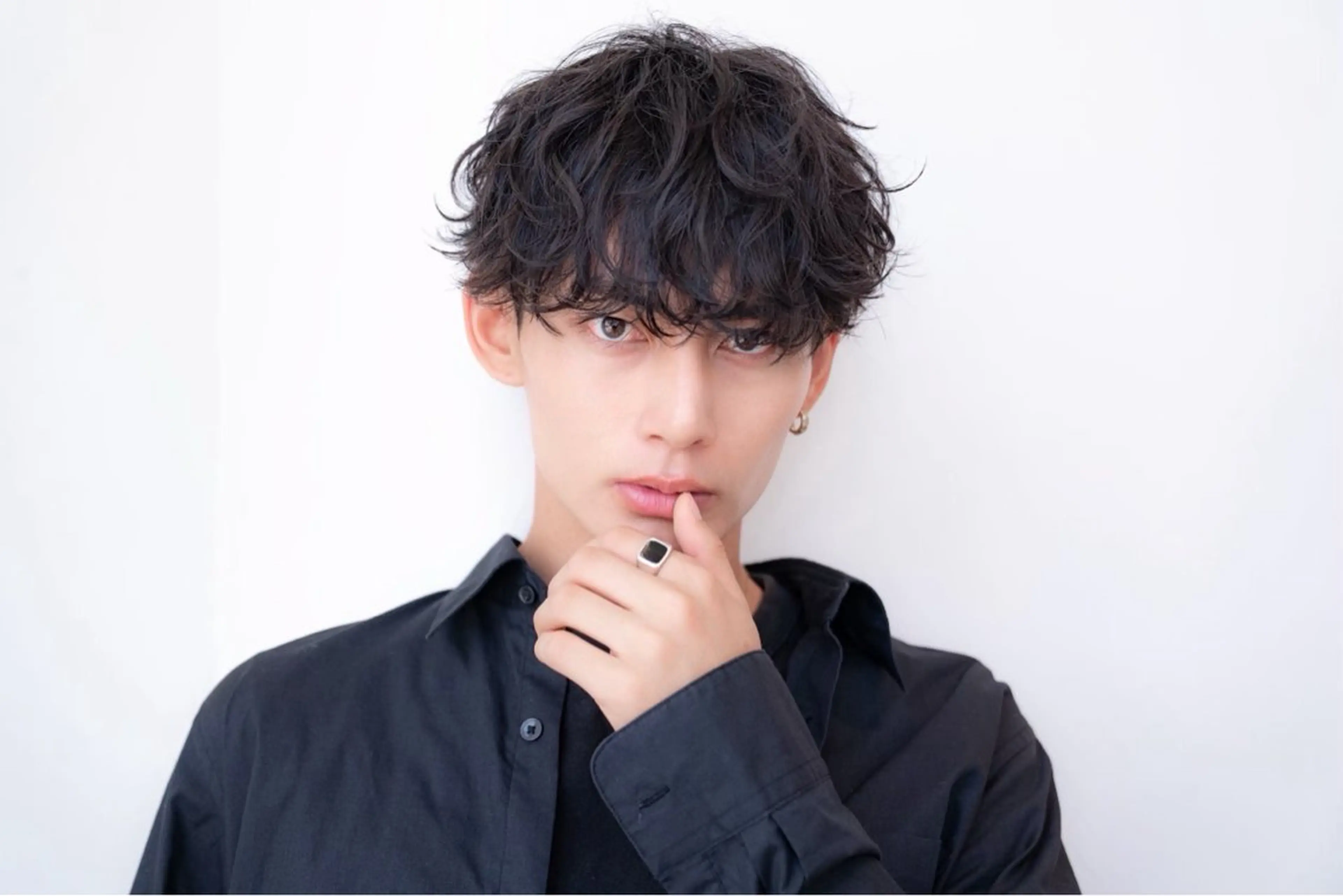 ショート パーマ メンズ カット トリートメント ヘッドスパ ヘアセット 新宿/透明感カラー ×艶髪TR/SAYAのヘアスタイル