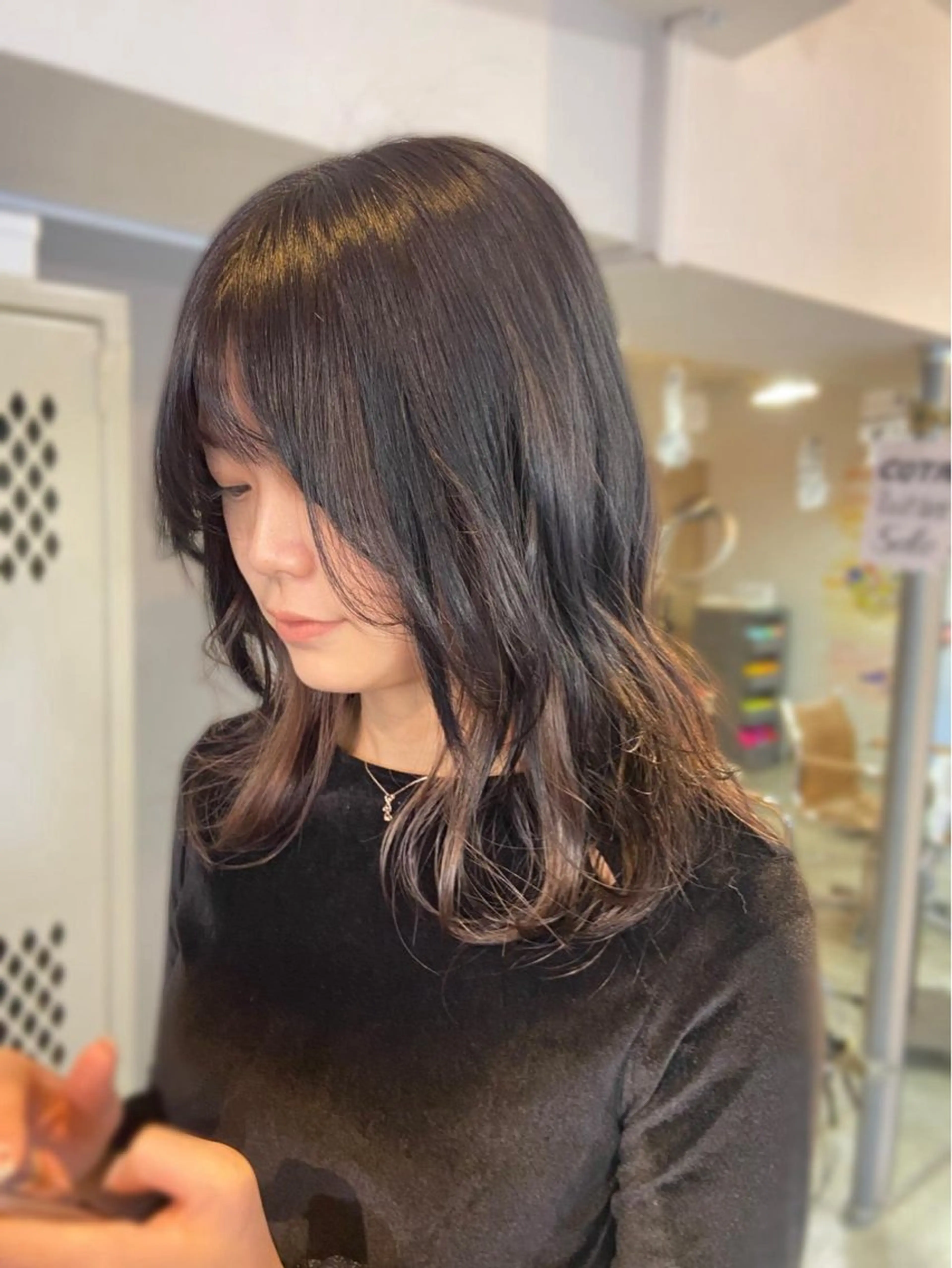 ミディアム カット ヘアカラー トリートメント 髪質改善/ヘアケア coiiはしもとはなのヘアスタイル