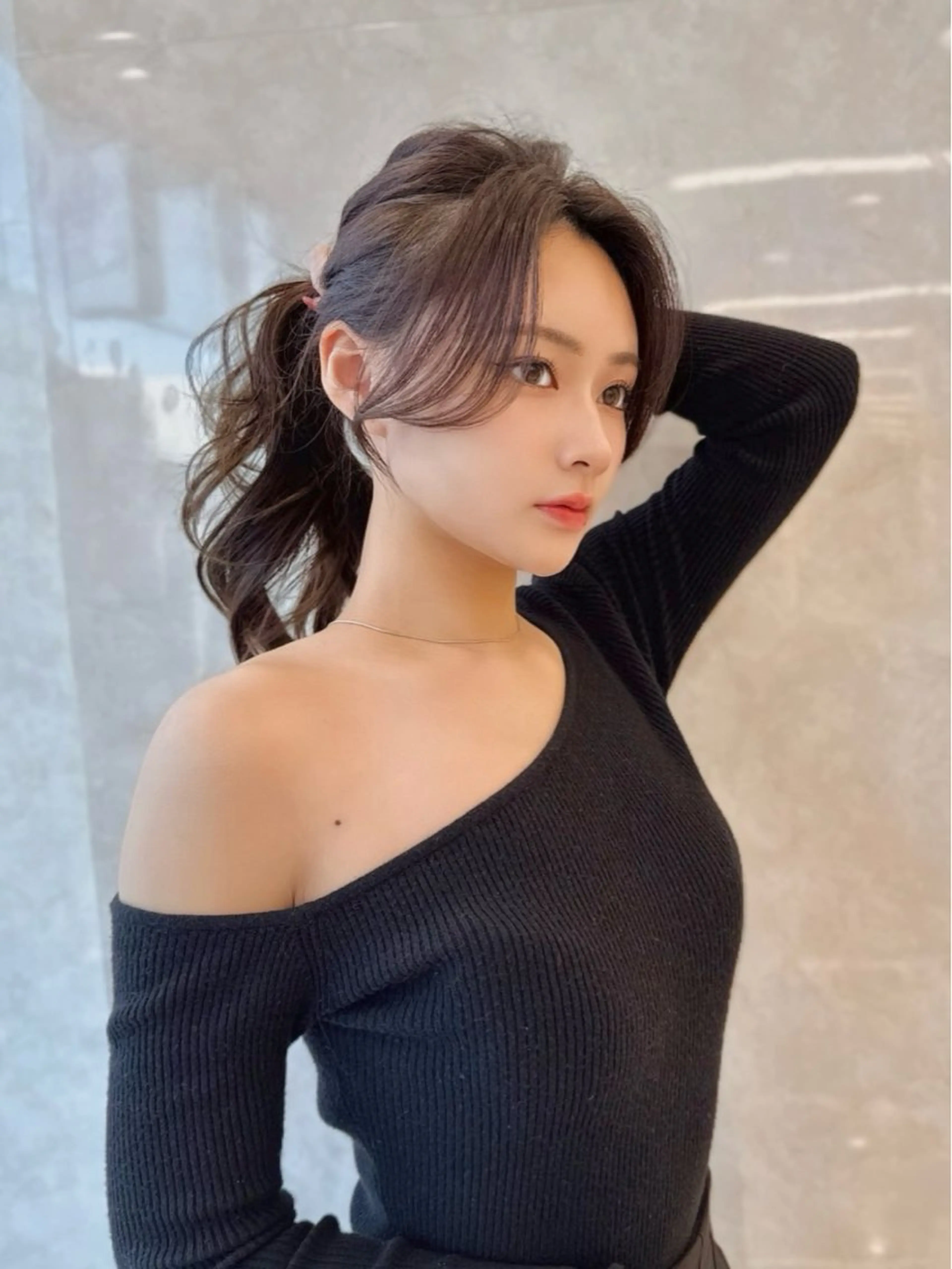 ロング カラー カット ヘアカラー トリートメント 前髪顔周り/レイヤー 韓国/桔川恒のヘアスタイル