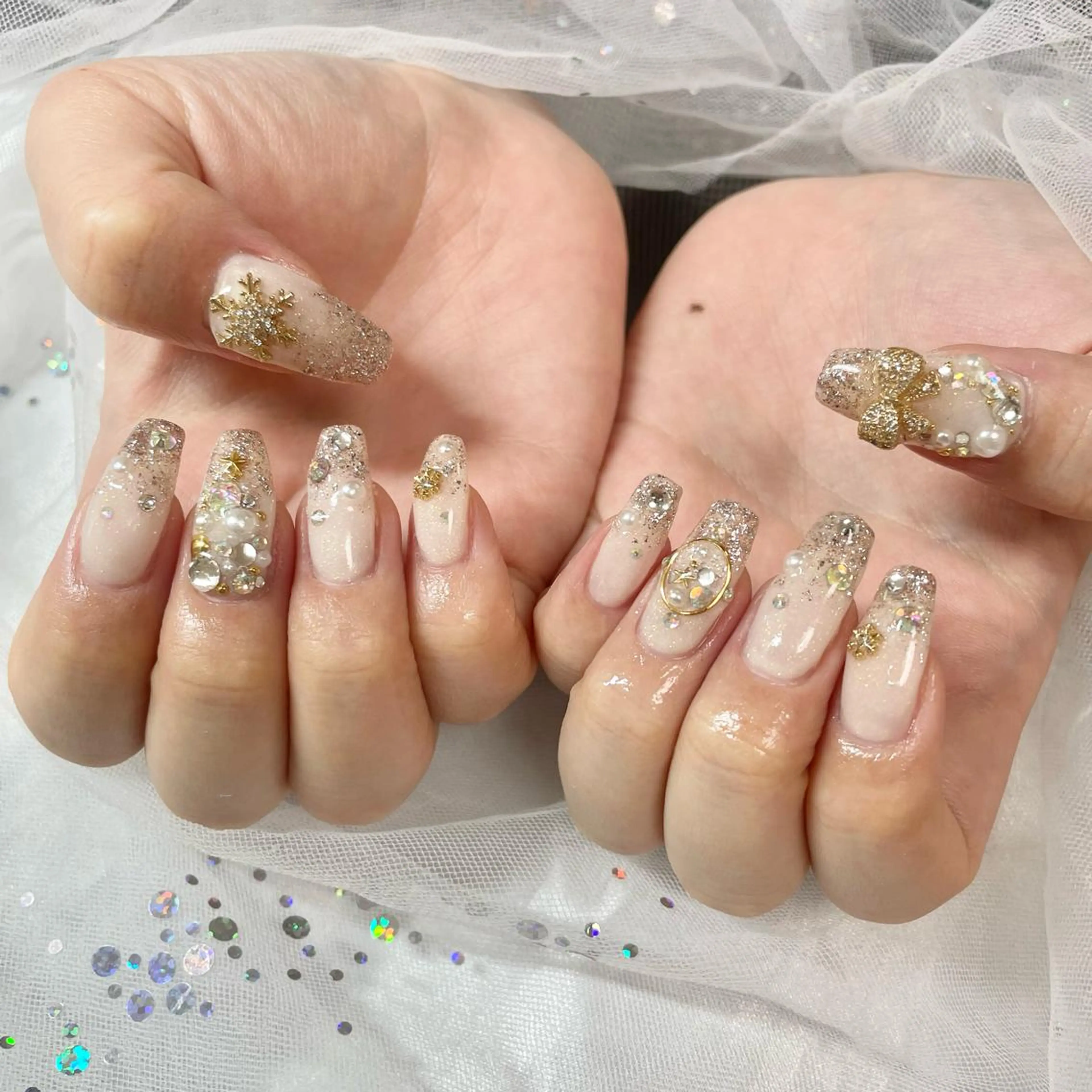 ネイル 冬ネイル クリスマス ハンドネイル 🎀AYAKO 🎀中韓ネイルのネイルデザイン