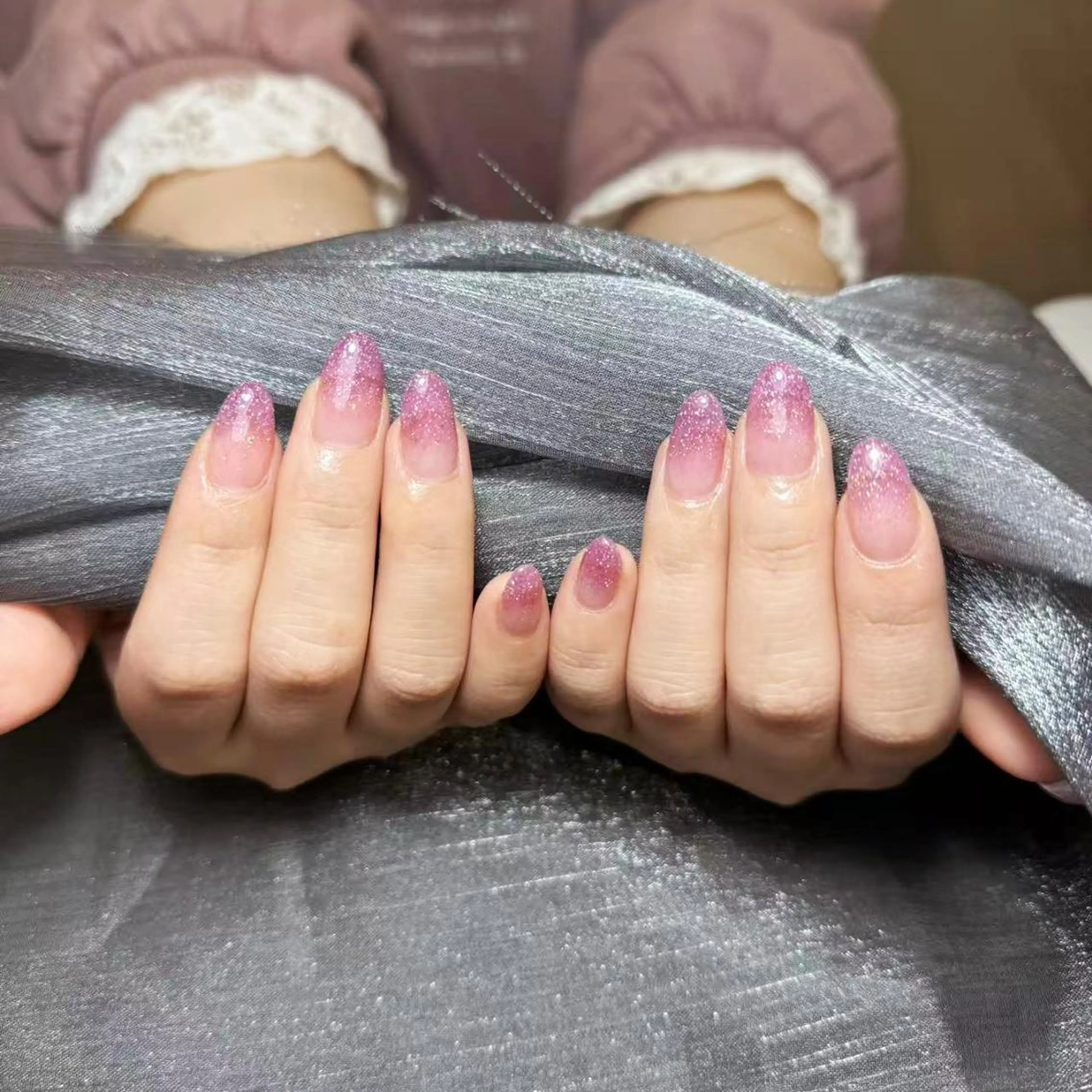 ネイル アートネイル オーロラネイル ガーリー キラキラネイル 韓国ネイル ハンドネイル DIAMOND 💅のネイルデザイン