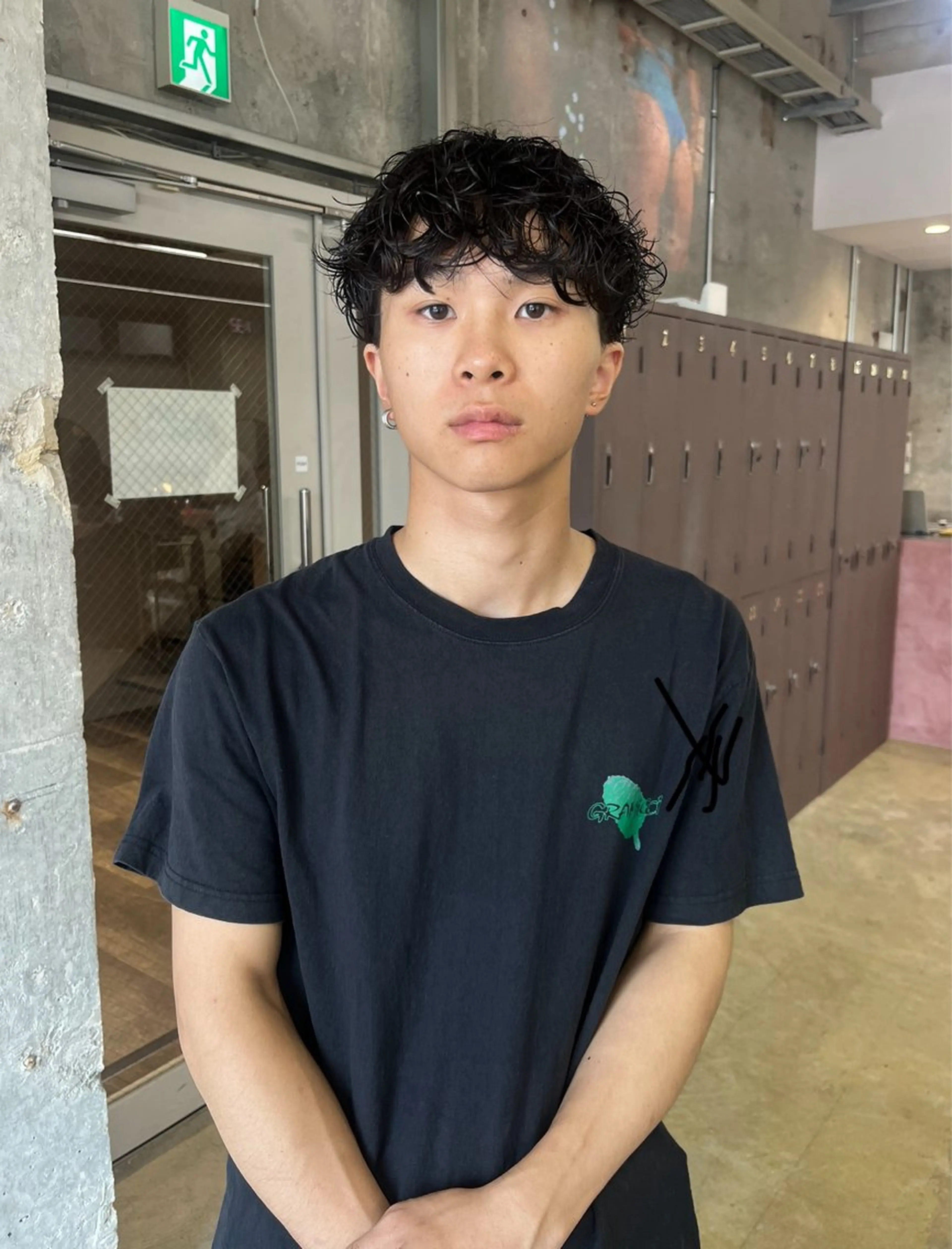 ショート パーマ メンズ ナガノリノ /ボブ/ ベージュ/暖色のヘアスタイル