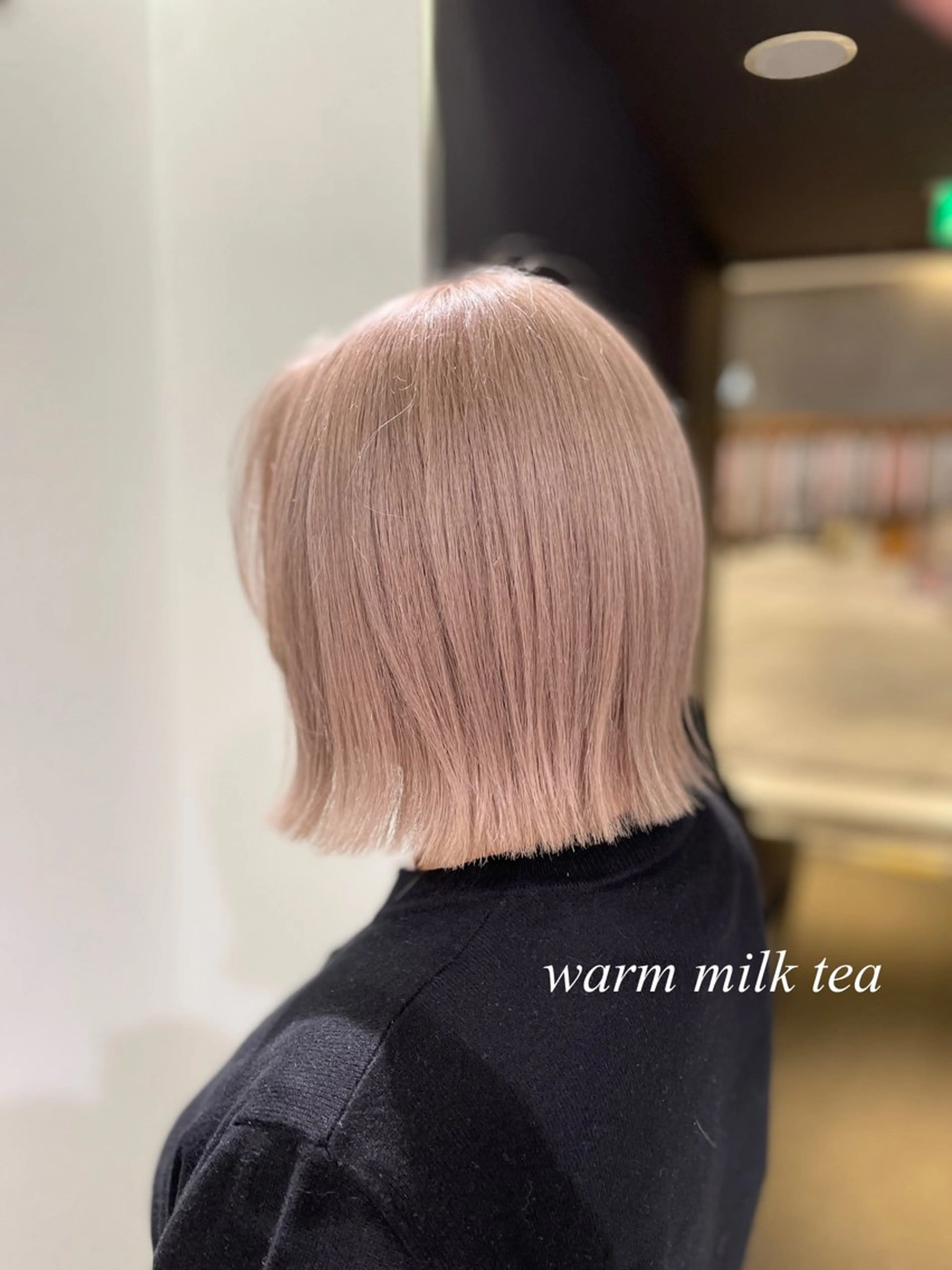 カラー ベージュカラー ブリーチ ミルクティーベージュ ブリーチ・デザイン カラー/江原のヘアスタイル