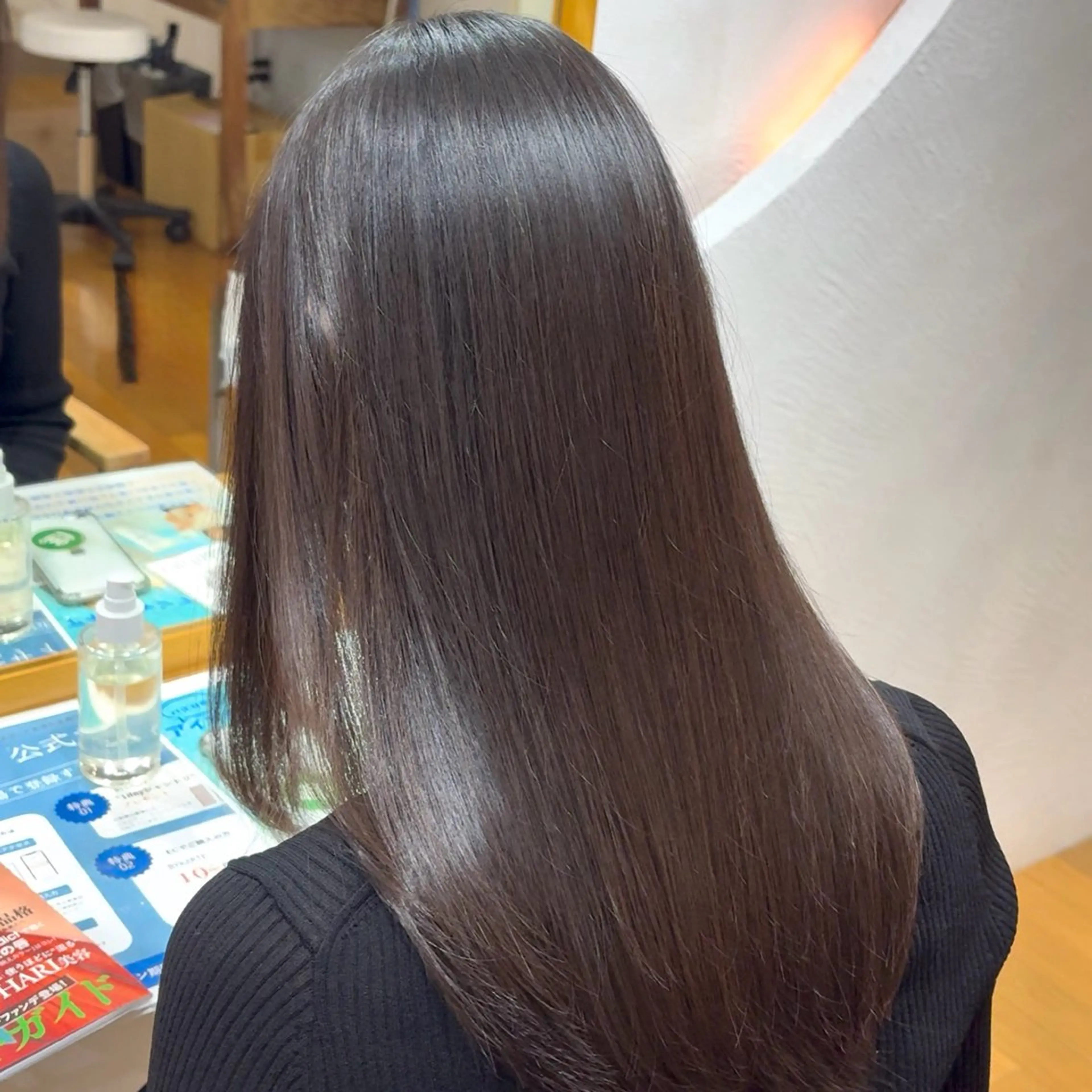 ロング 顔周りカット 髪質改善 トリートメント カット 縮毛矯正 トリートメント 3tuba Asumiのヘアスタイル