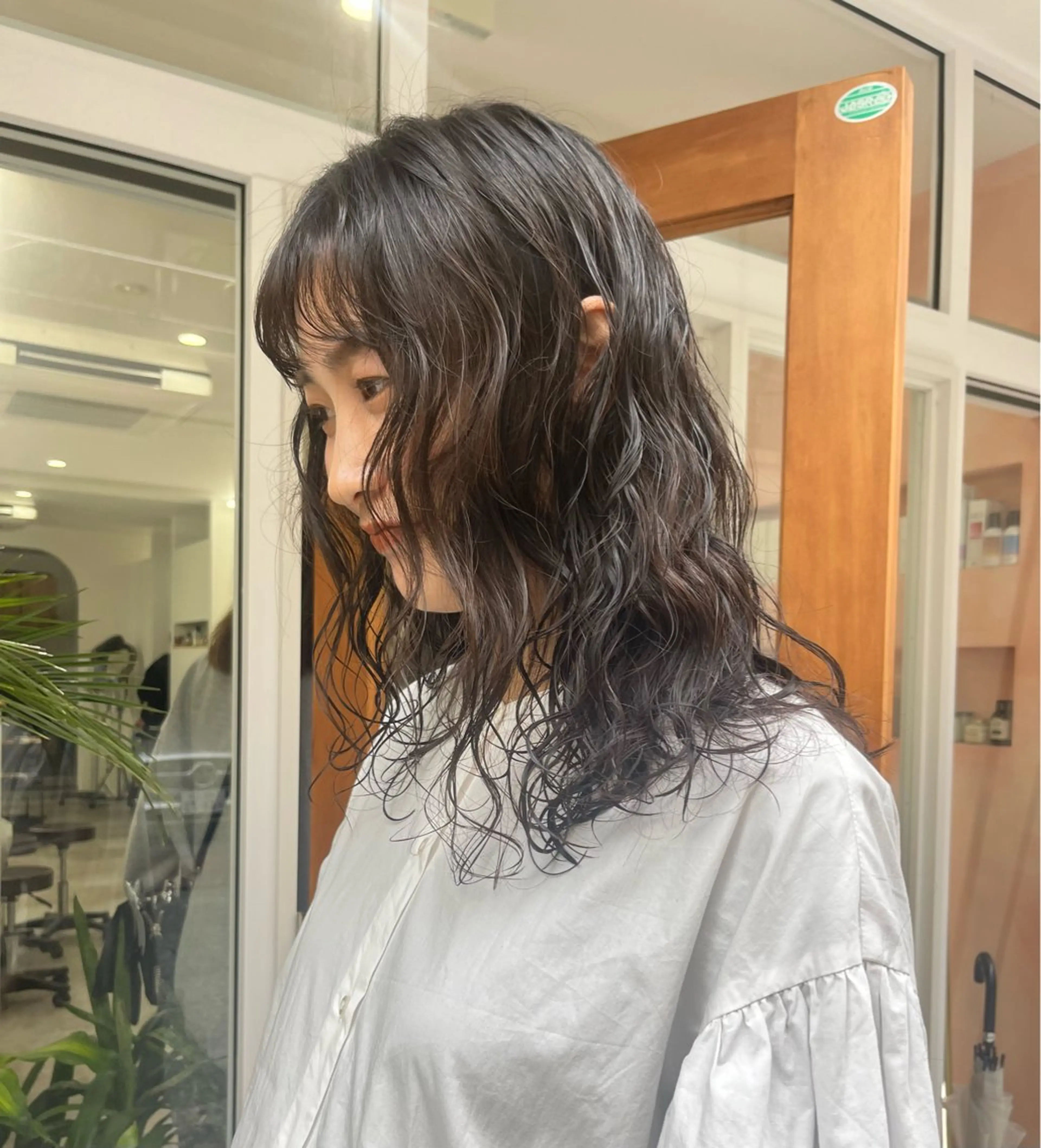 ロング パーマ カット パーマ トリートメント ベージュ⟡˖ブリーチ ˖ ࣪⊹あずきのヘアスタイル