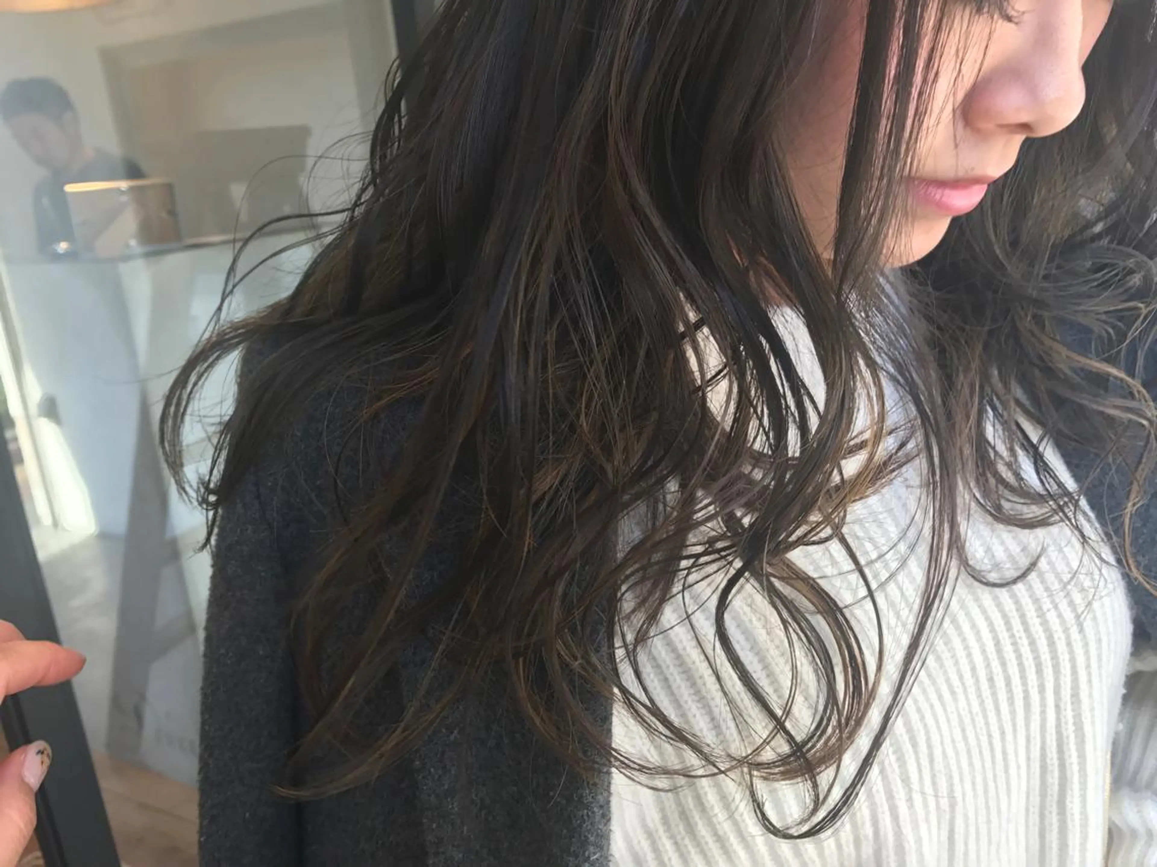 ロング ハイライト オリーブ透明感カラー 表参道/MIKUのヘアスタイル