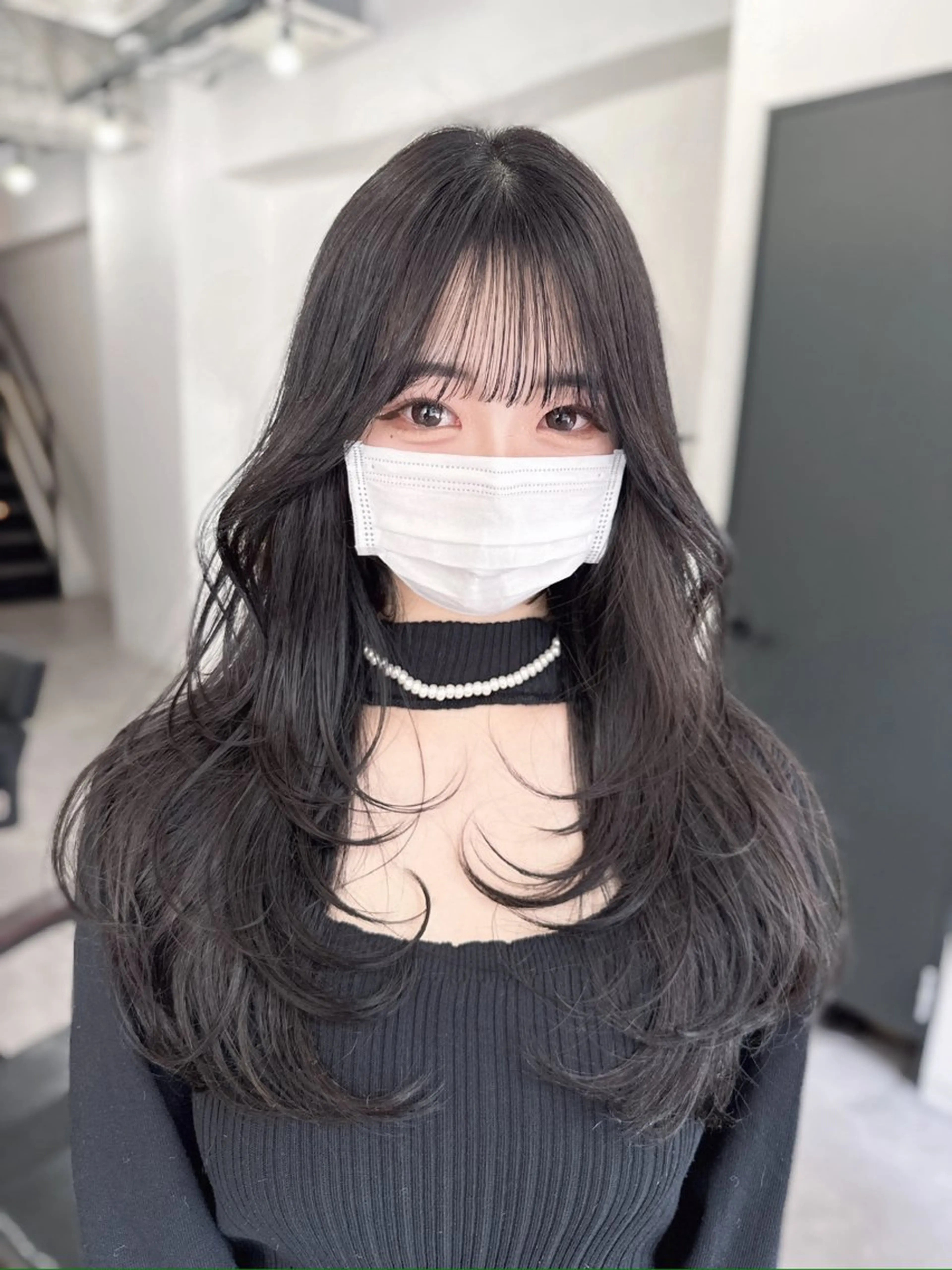 ロング kiti SAKAE所属・福間克徳/顔まわり /レイヤーカットのヘアスタイル