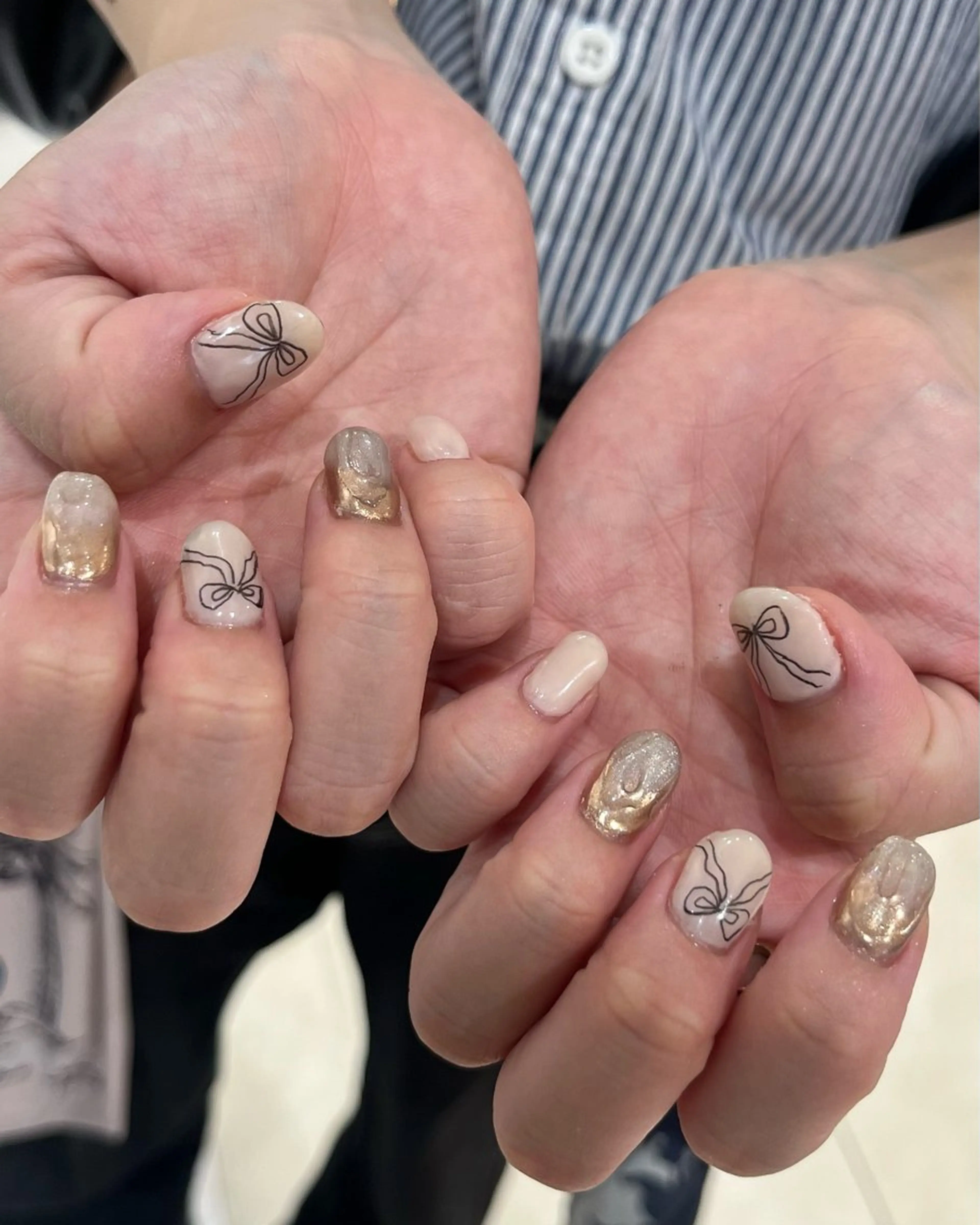 ネイル リボン ハンドネイル kanatsu yorikoのネイルデザイン