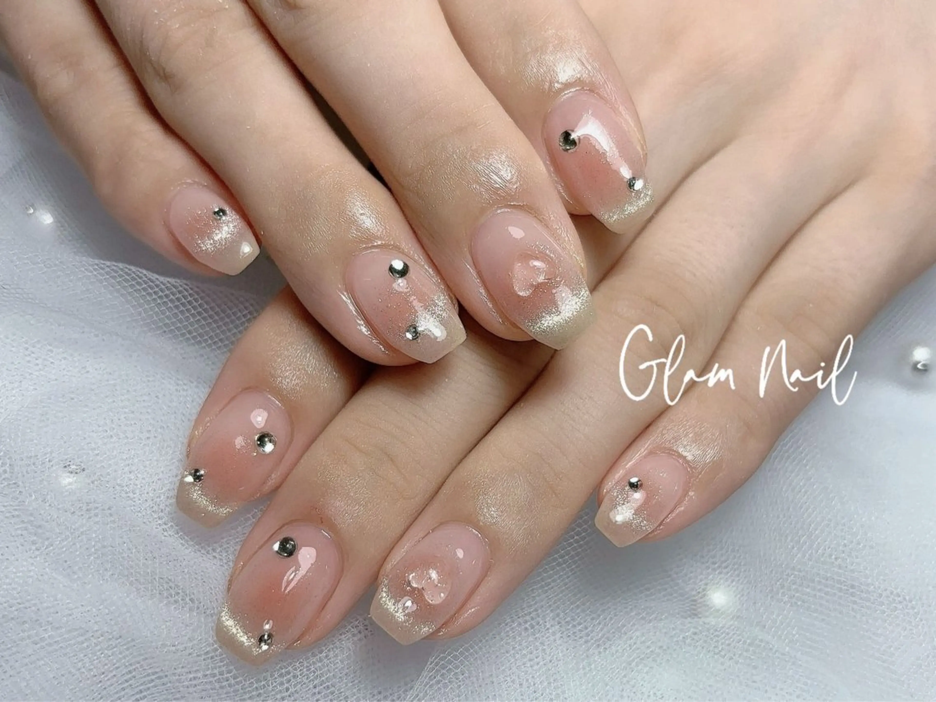 ★大人気★ワンホンネイルマグネットフレンチ（チックベース）¥9580→¥8580の写真