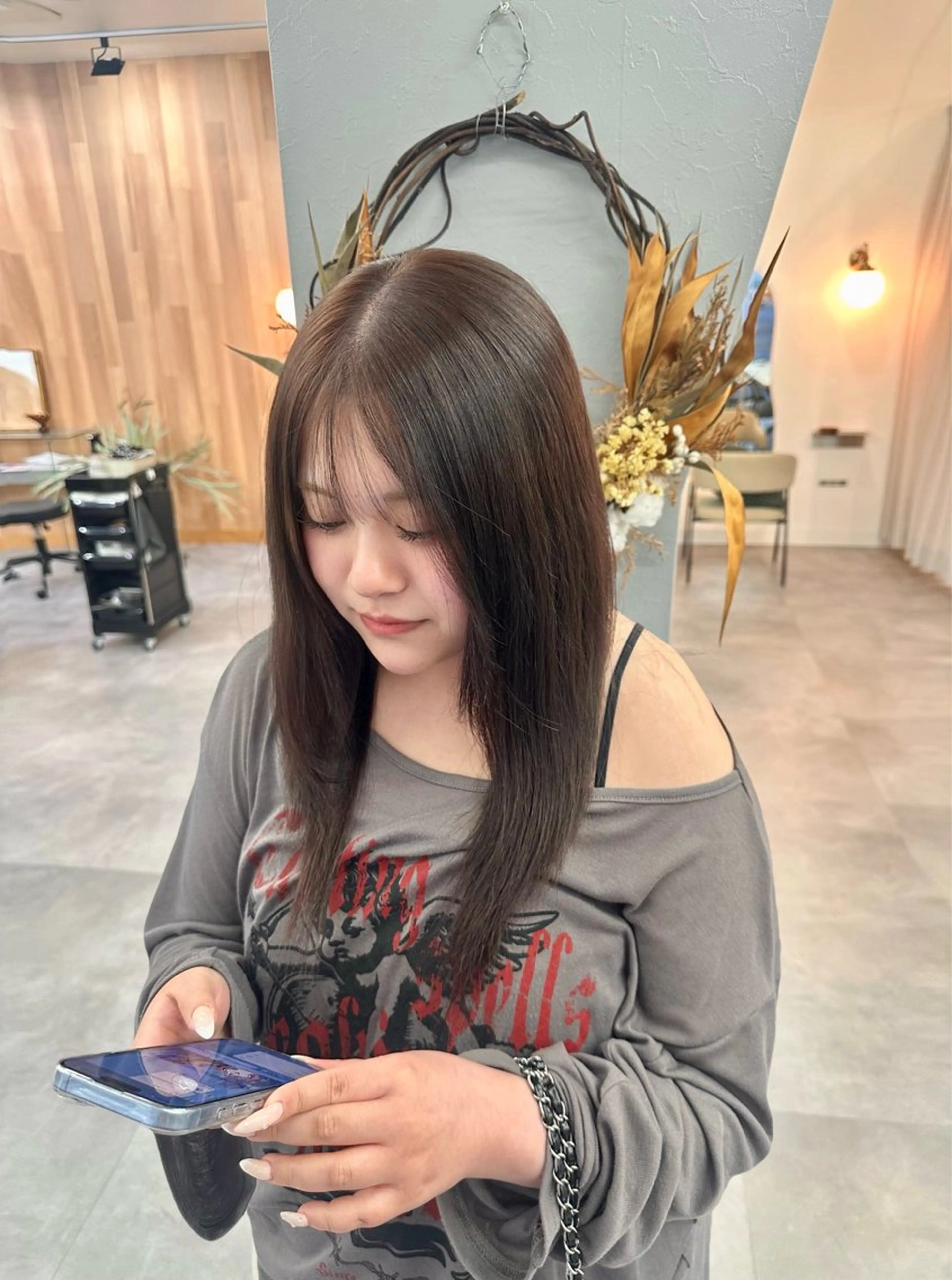 セミロング ヘアカラー トリートメント 恩田 遼のヘアスタイル