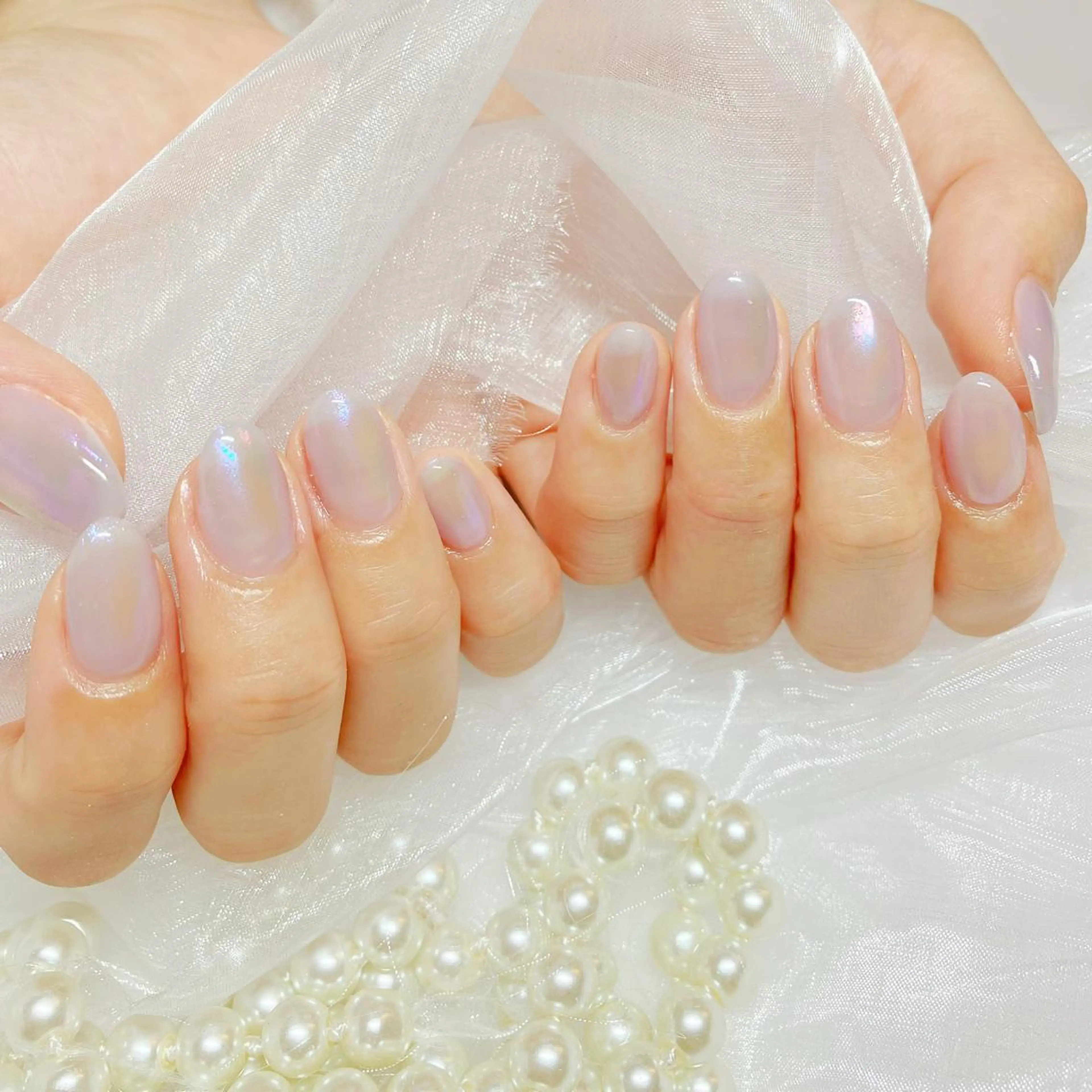 ネイル オーロラネイル フラッシュネイル ジェルネイル 氷ネイル・うるうるネイル キラキラネイル Amour baseのネイルデザイン