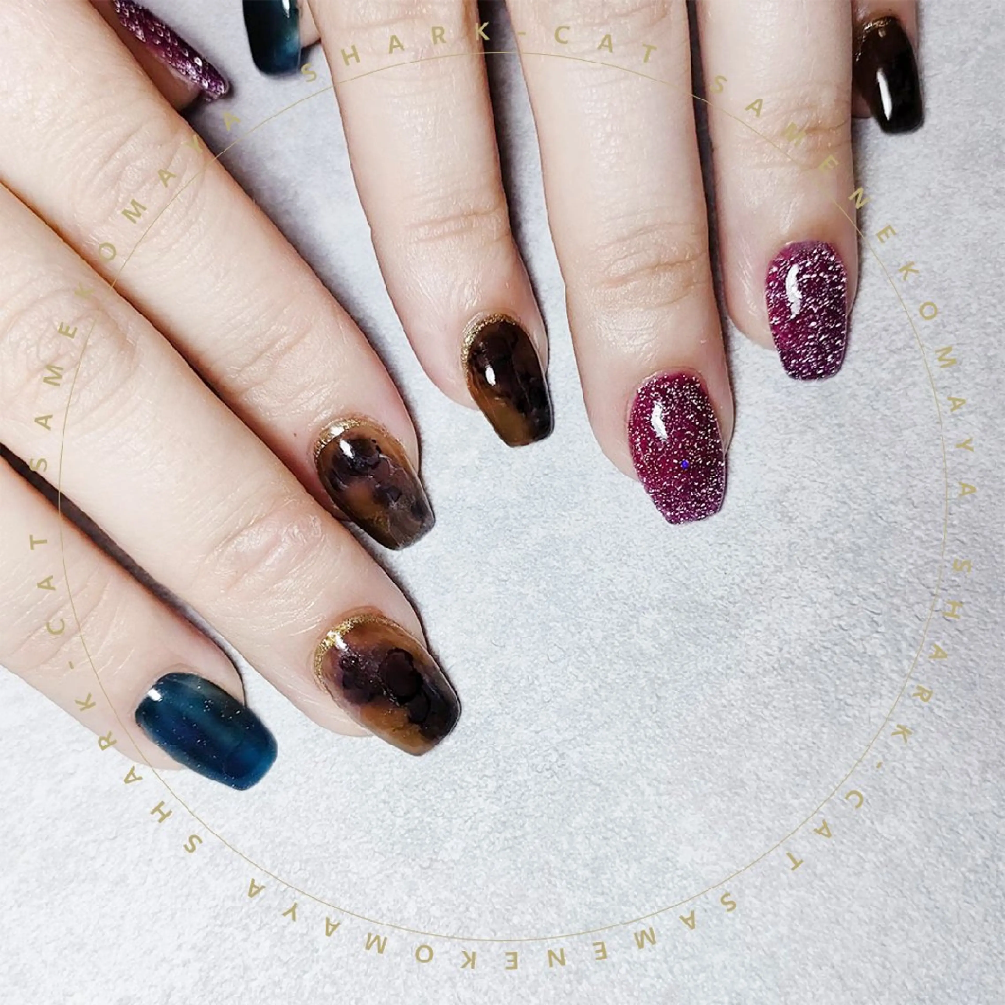 ネイル サメ猫 マーヤのネイルデザイン