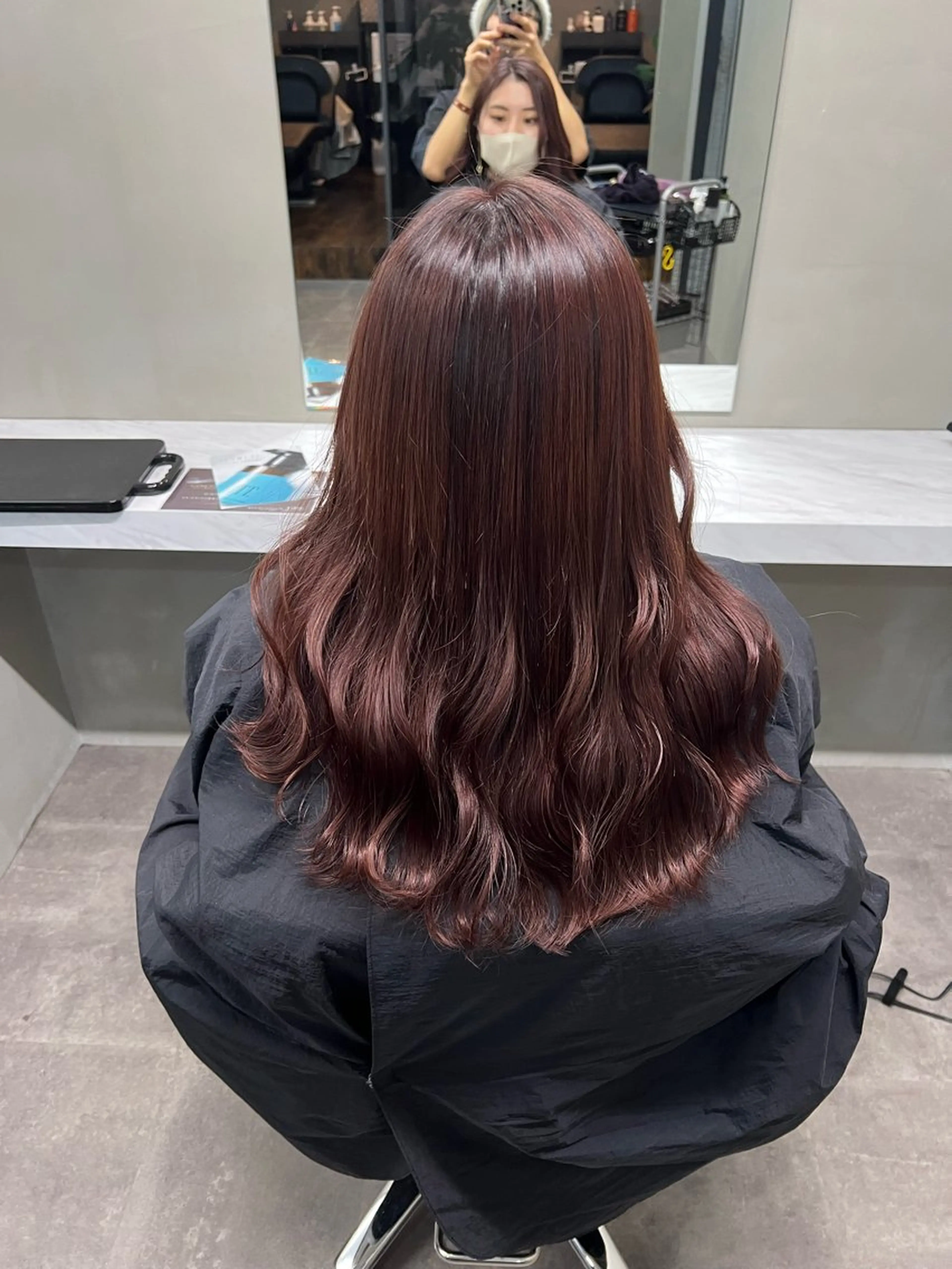 ロング ピンクブラウン 小顔カット/髪質改善 /  店長 河井雄貴のヘアスタイル