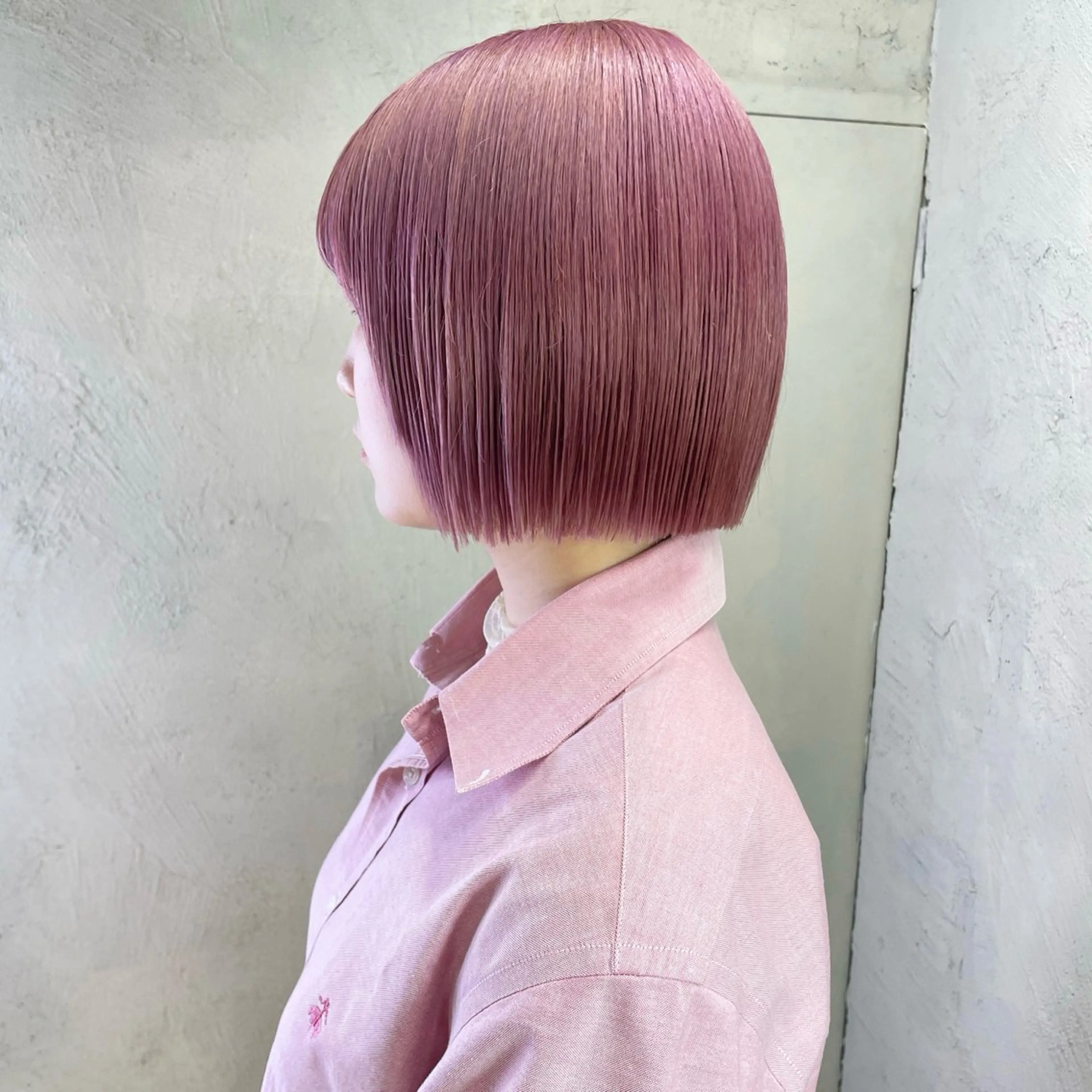 ミディアム カラー ヘアアレンジ ラベンダーカラー ピンクカラー ピンクラベンダー ヘアカラー トリートメント ボブ×柔らかいカラー 🩰misaki𓍼のヘアスタイル