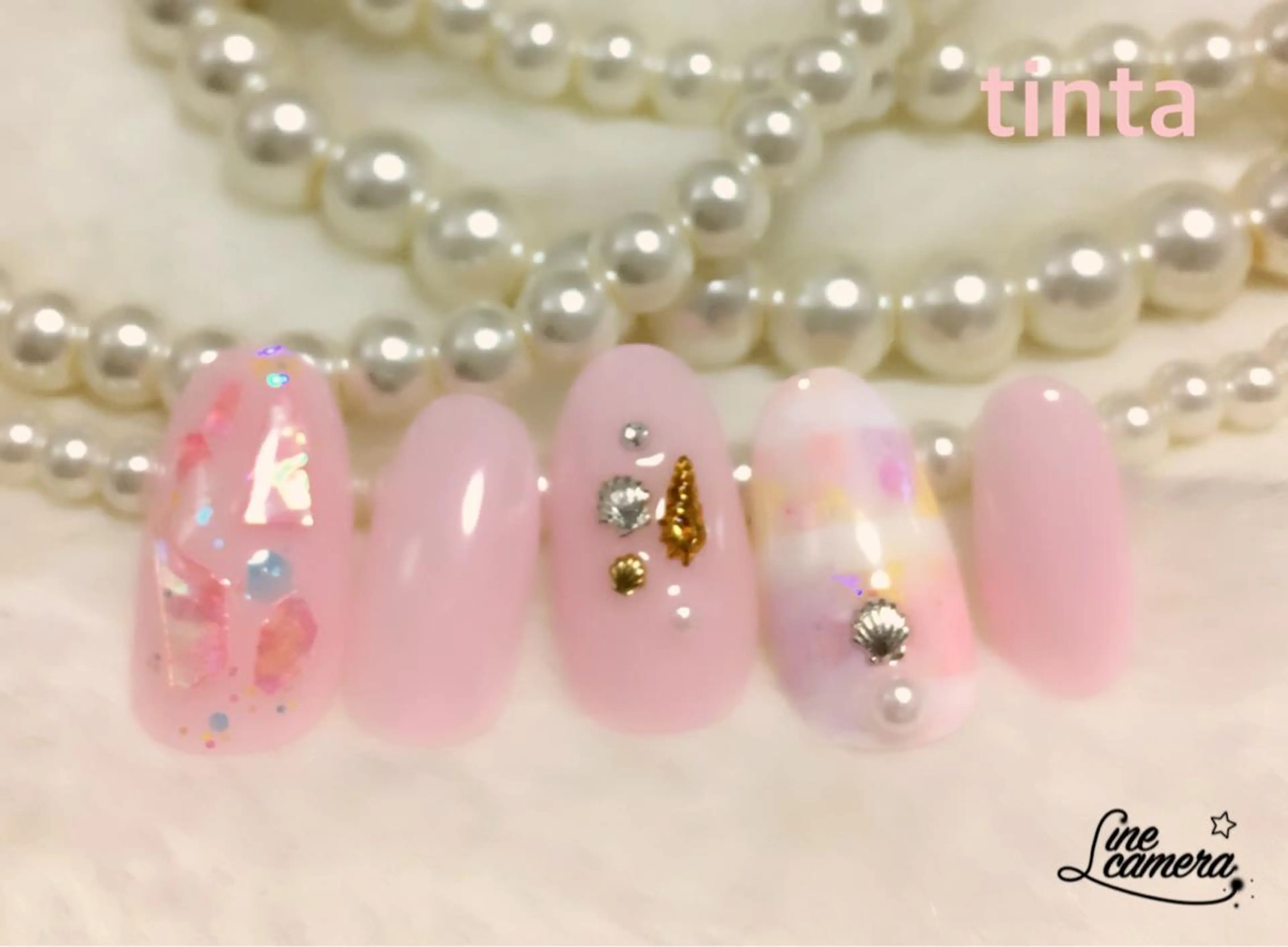 ネイル ピンク ネイルサロン ティンタ所属・馬場 典子のネイルデザイン