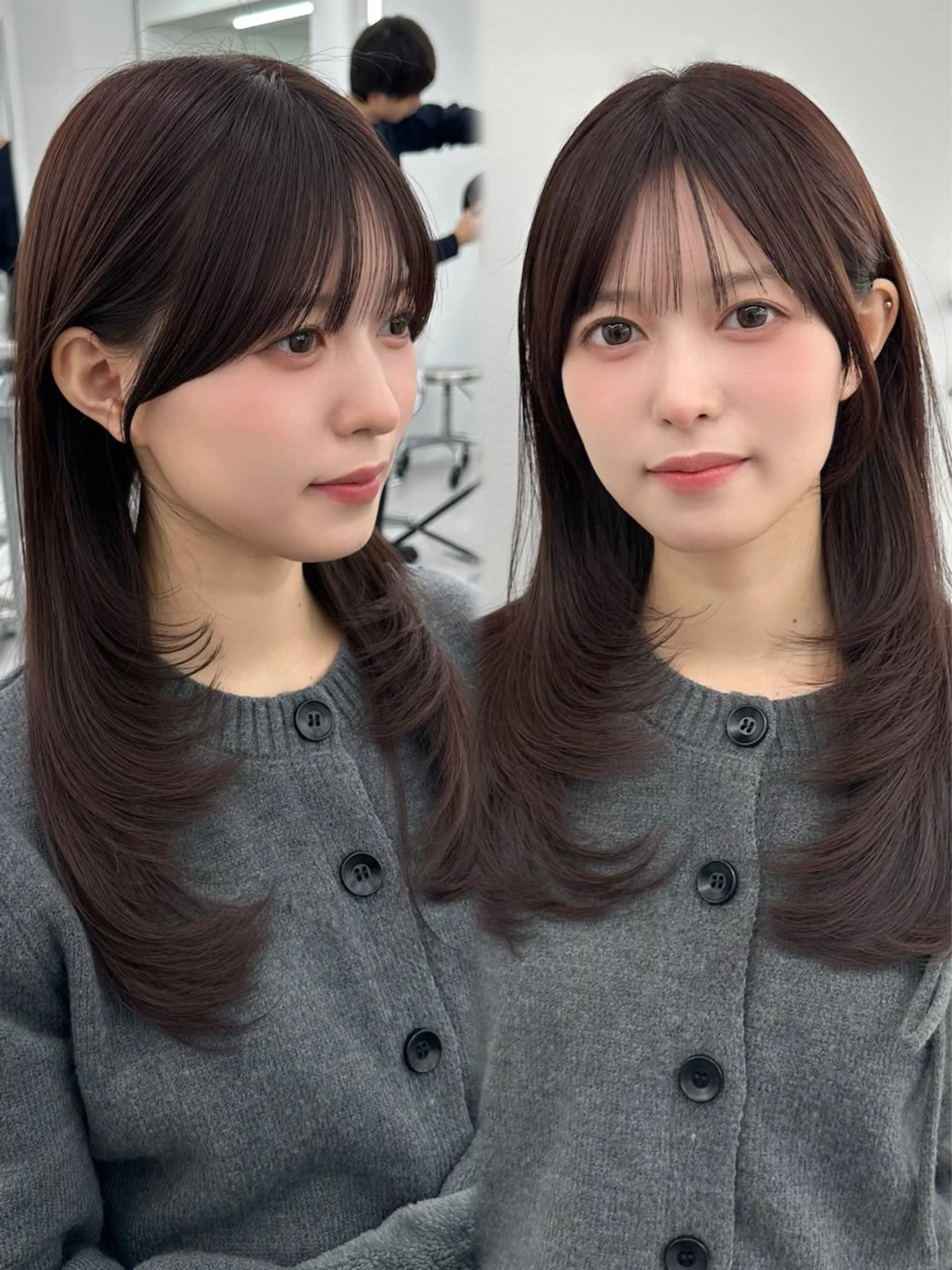 セミロング カット ヘアカラー トリートメント ヘッドスパ ヘアセット 前髪顔まわりカット 🌈中村海聖のヘアスタイル