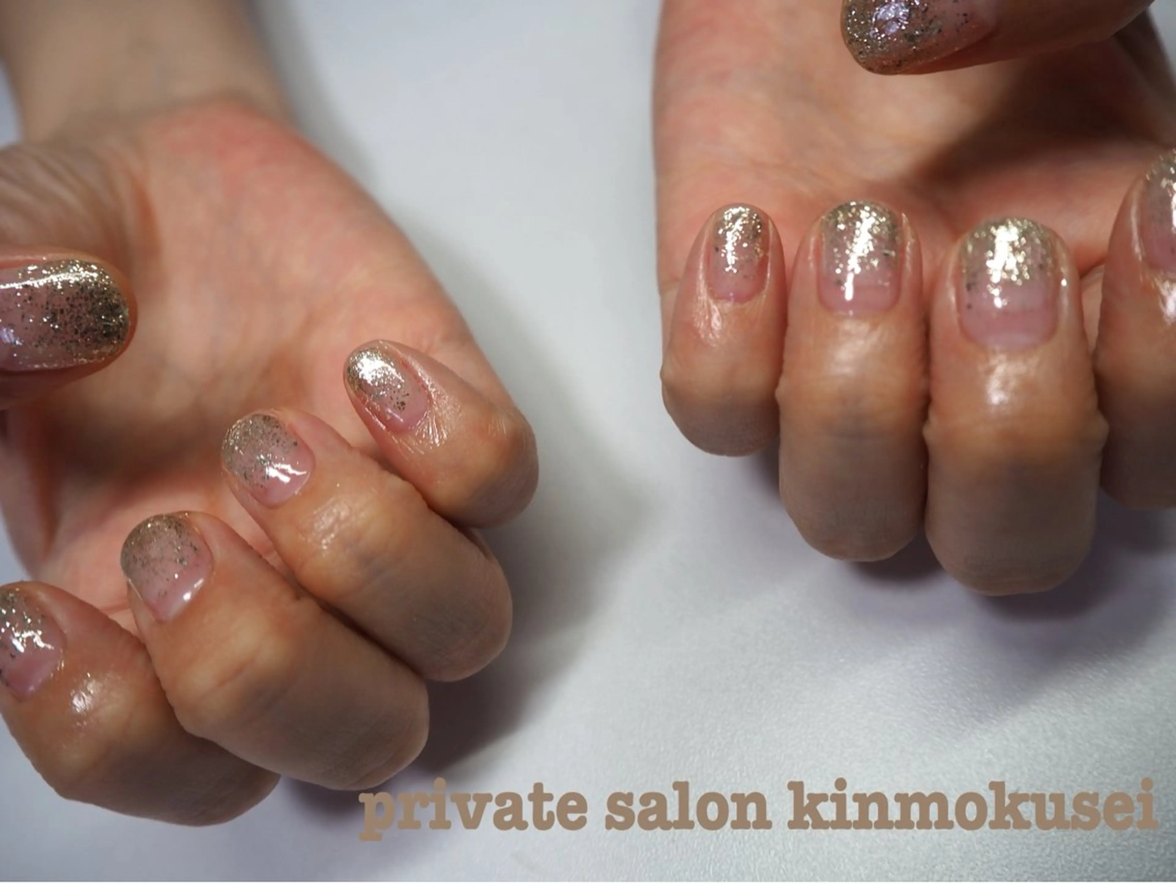 ネイル グラデーション ラメ(グリッター) ラメグラデーション ハンドネイル nail salon kinmokuseiのネイルデザイン