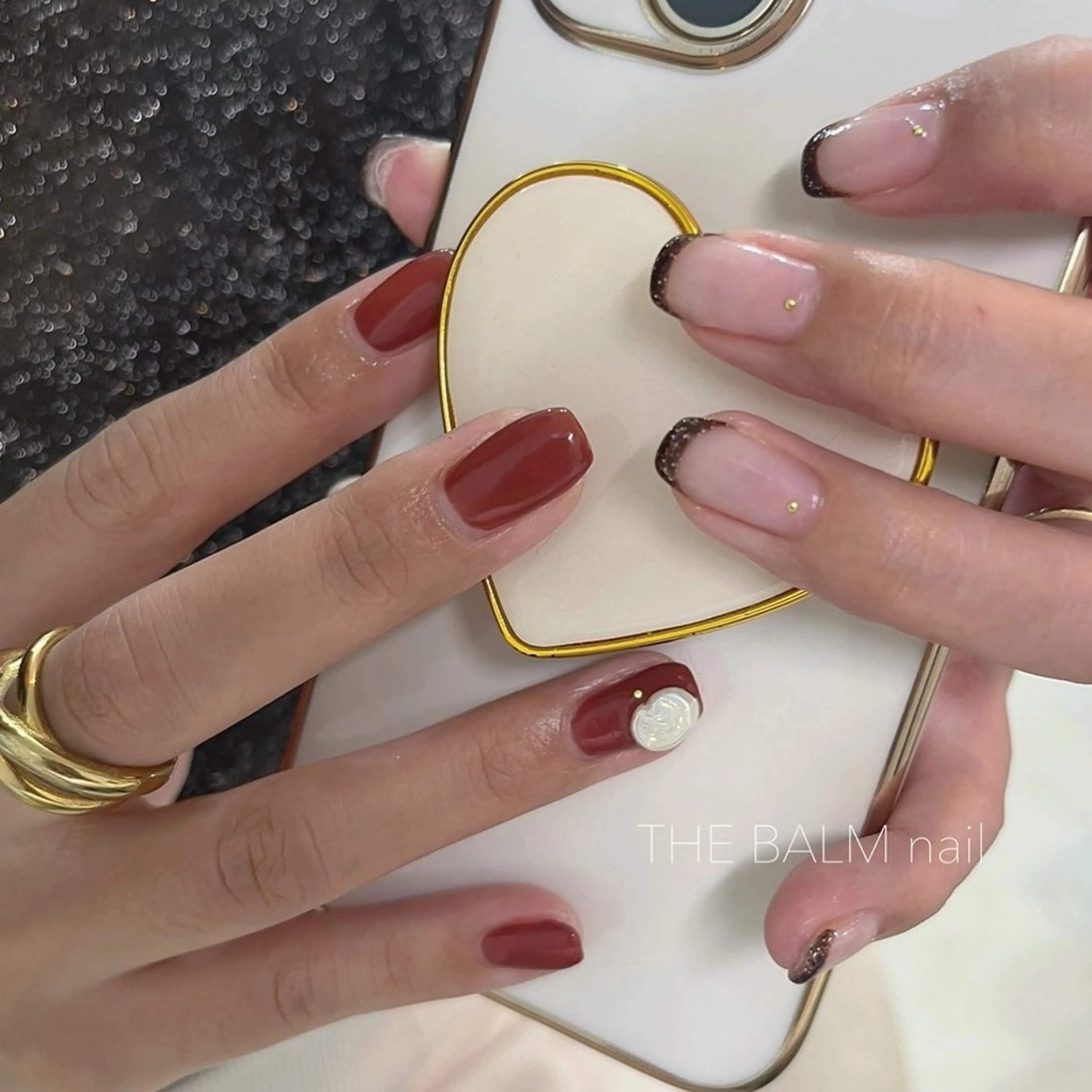 ネイル 艶/マグネット/網紅 /韓国/岩下りほのネイルデザイン