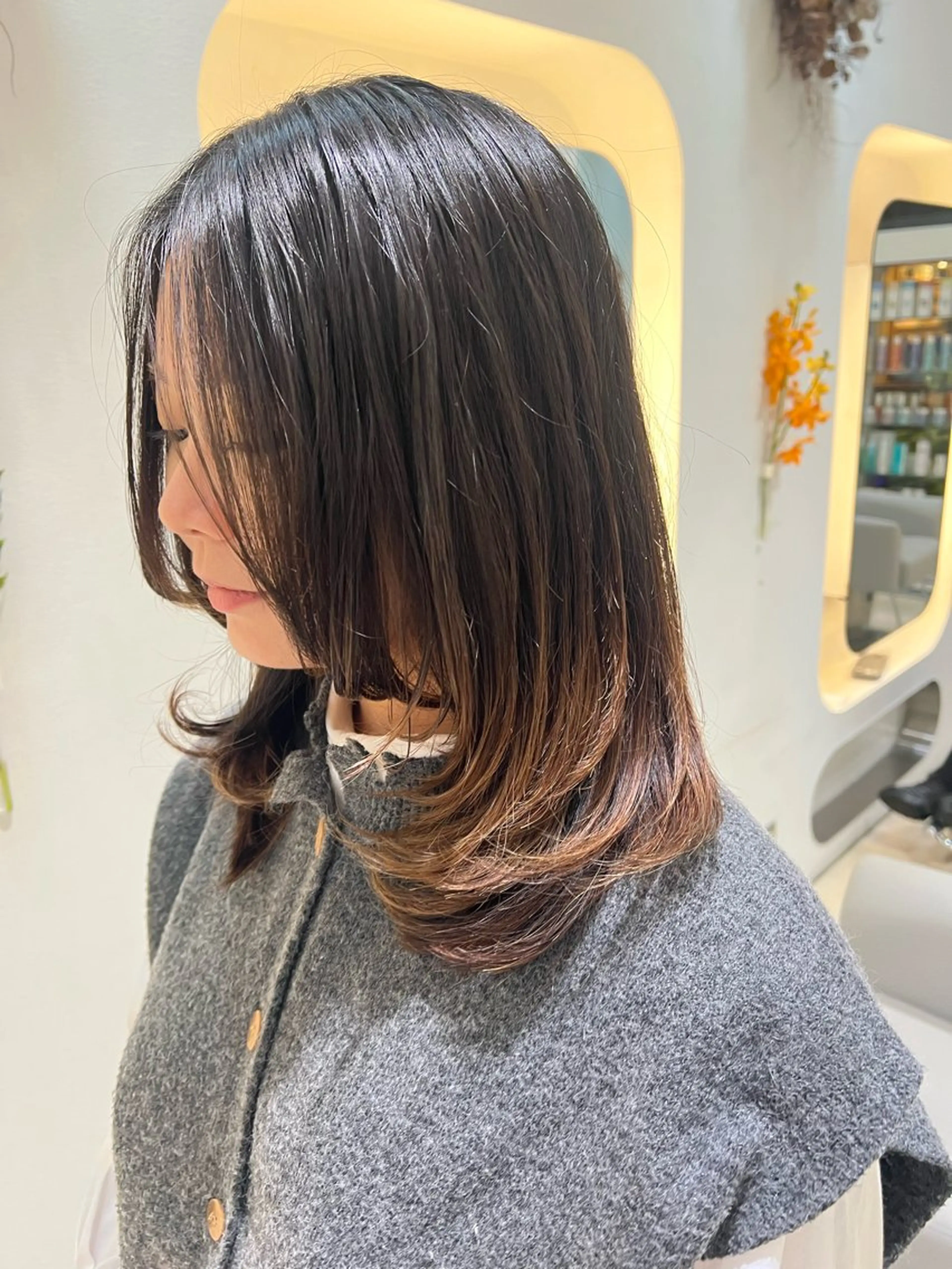 ミディアム カラー カット 堀井 凌平のヘアスタイル