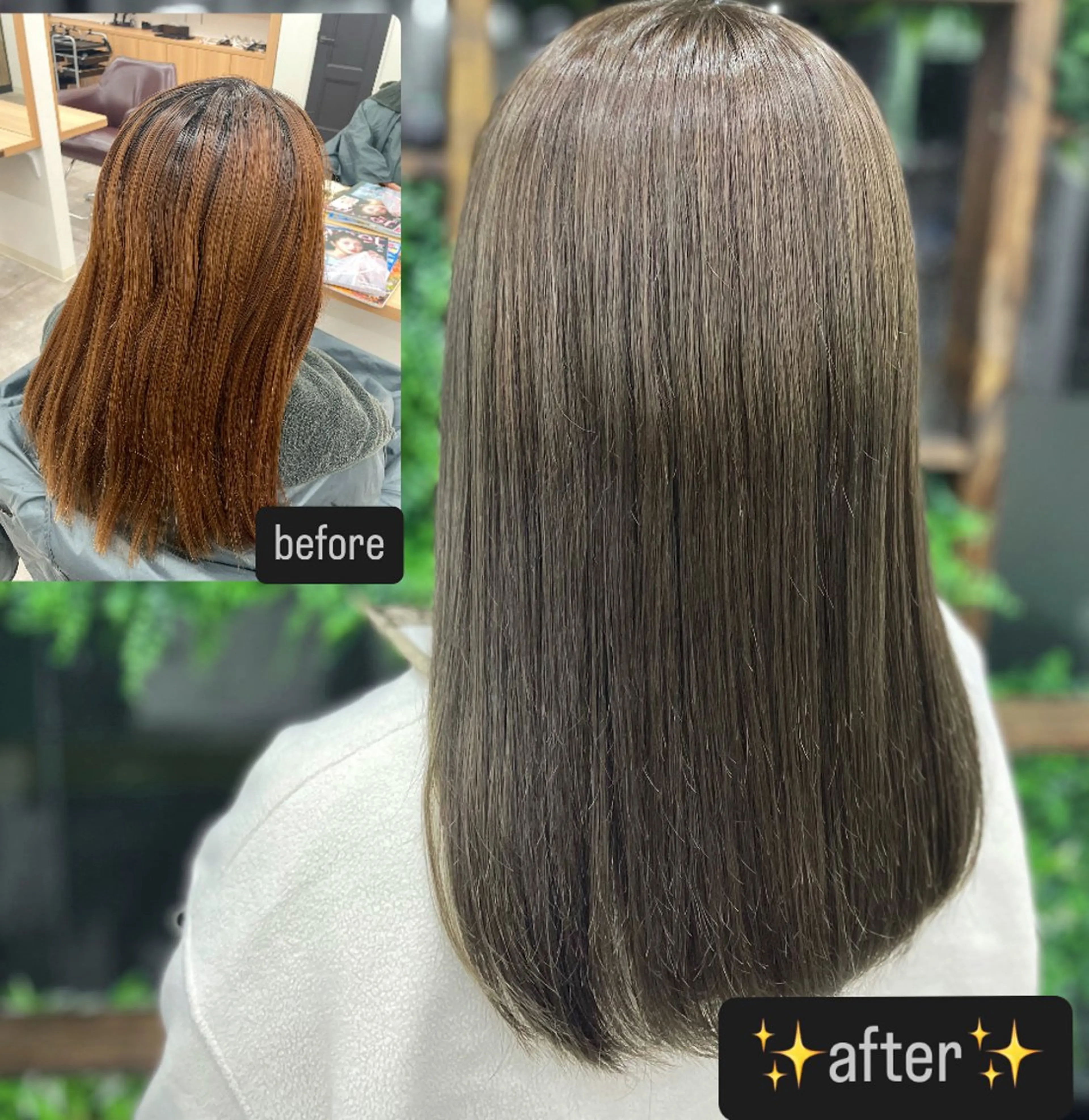 セミロング カラー ベージュカラー オリーブベージュ オリーブカラー オレンジ ヘアカラー ヘッドスパ クラウドヘアー北仙台店所属・佐藤 なつののヘアスタイル