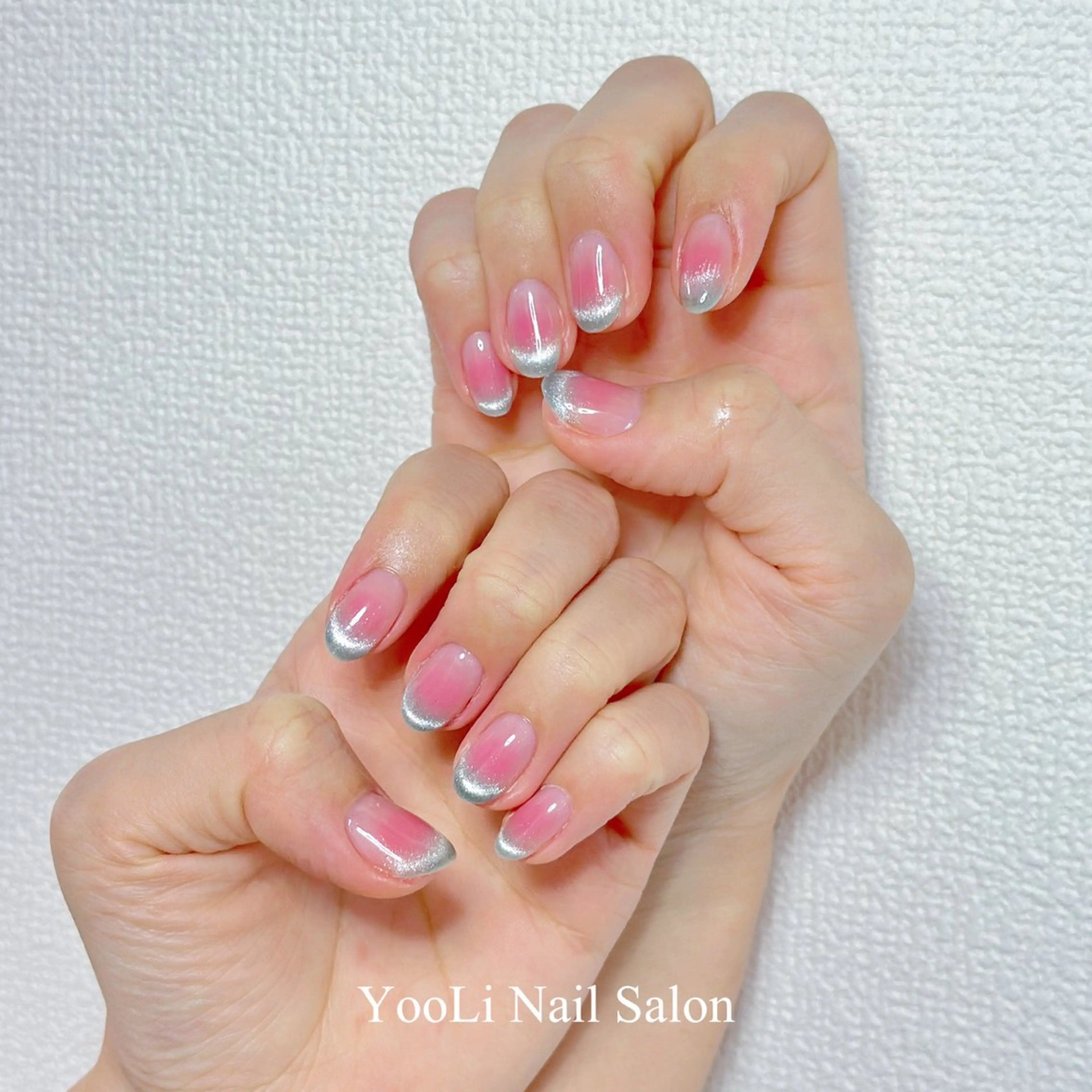 ネイル オーロラネイル チークネイル フレンチネイル ガラスフレンチ グラデーション 🎀 あやのネイルデザイン