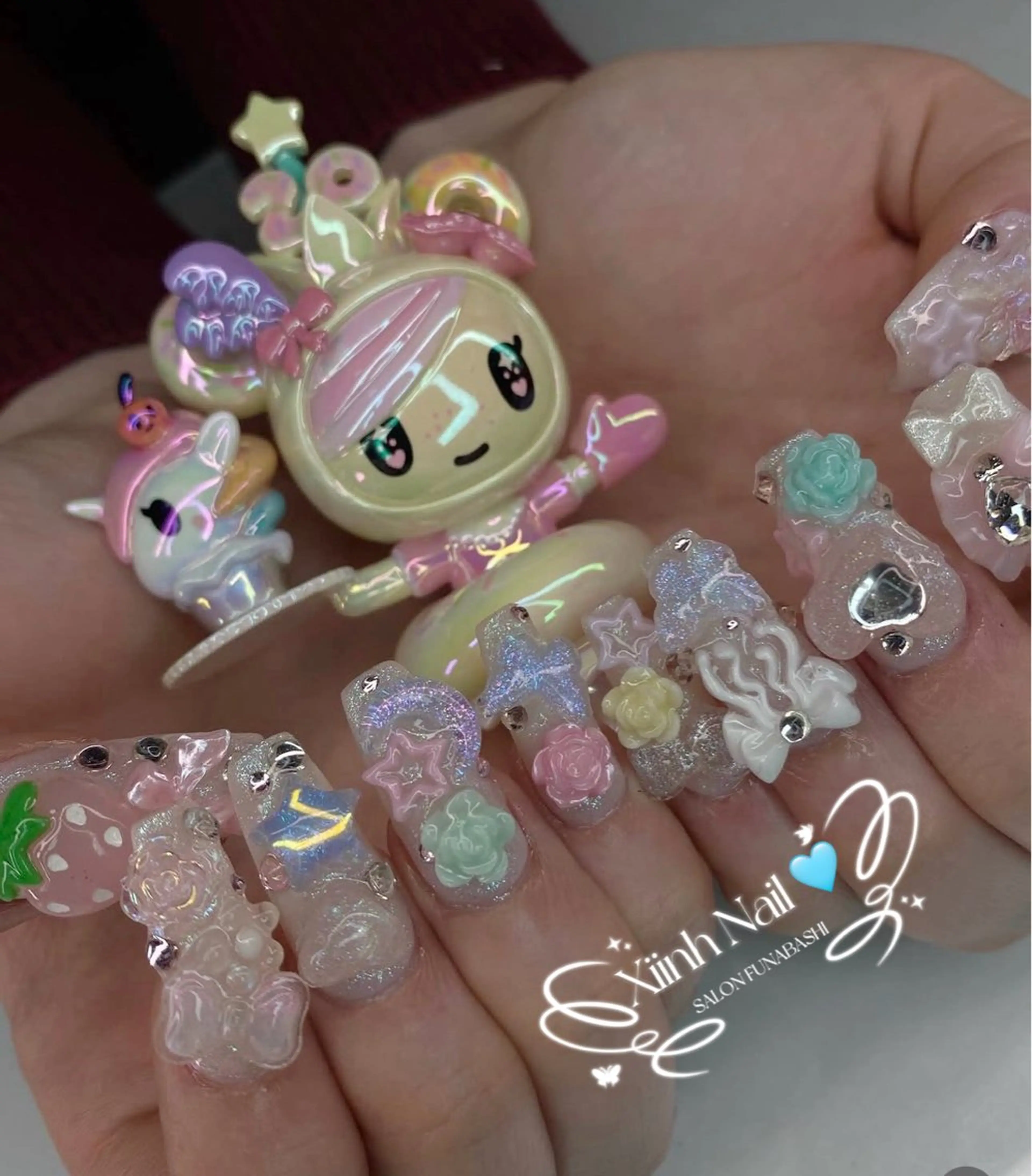 ネイル チークネイル 桜ネイル 長さ出し フットネイル ジェルネイル ハンドネイル XIINH NAIL SALONのネイルデザイン