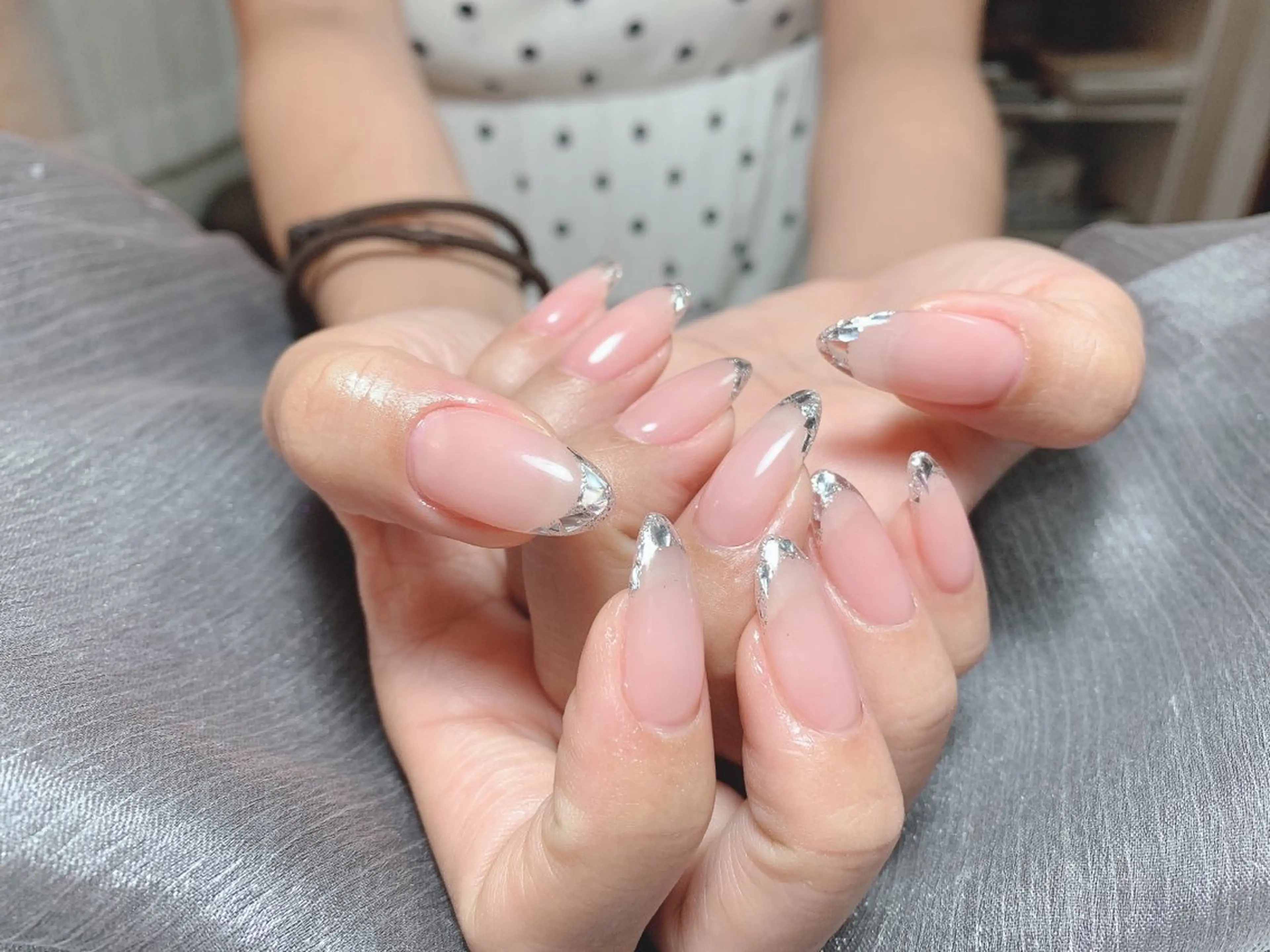 ガラスフレンチ(ベースはクリアジェル)の写真