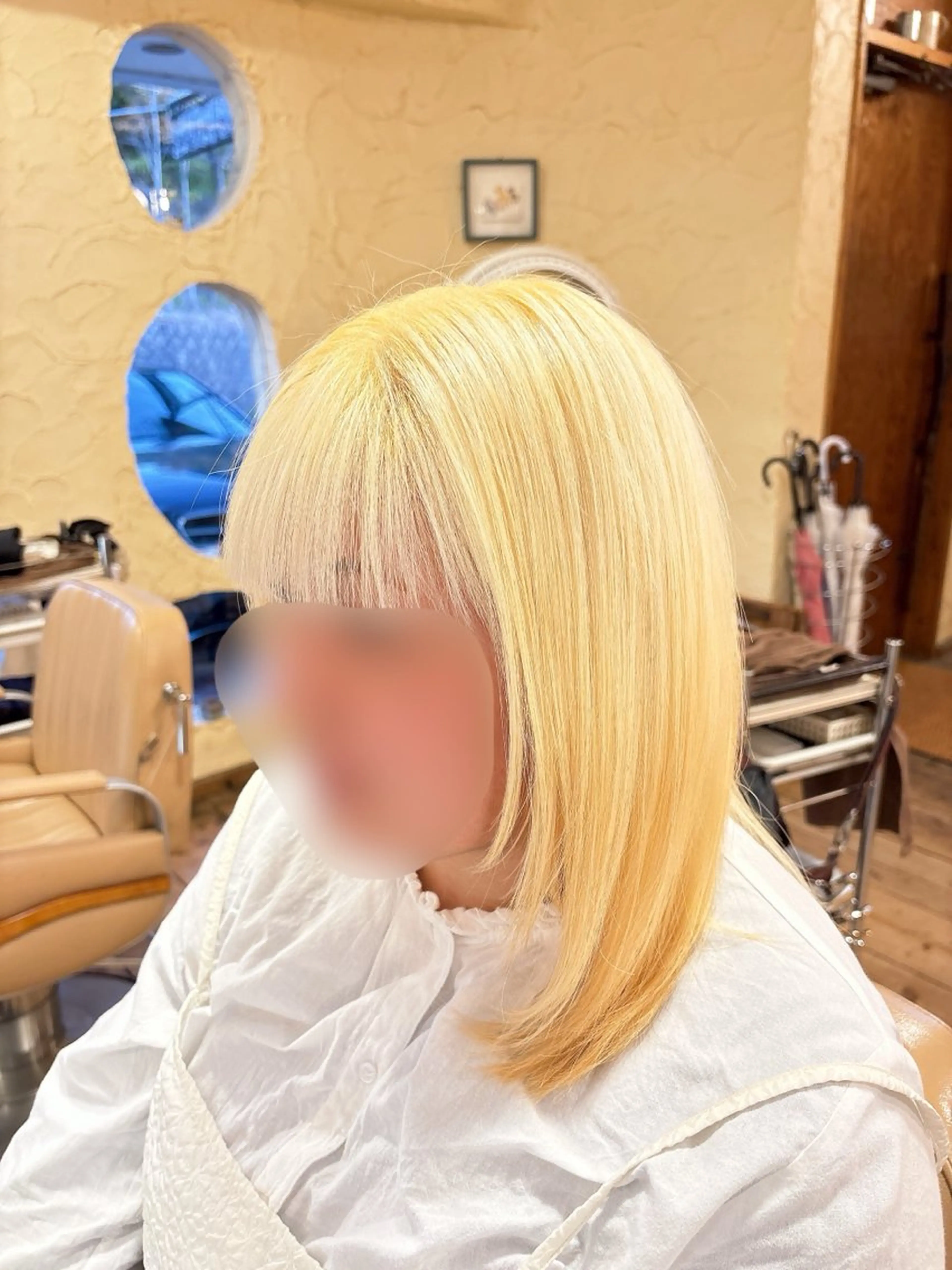 セミロング レイヤーカット カット トリートメント ヘアセット 柘植 雅大のヘアスタイル