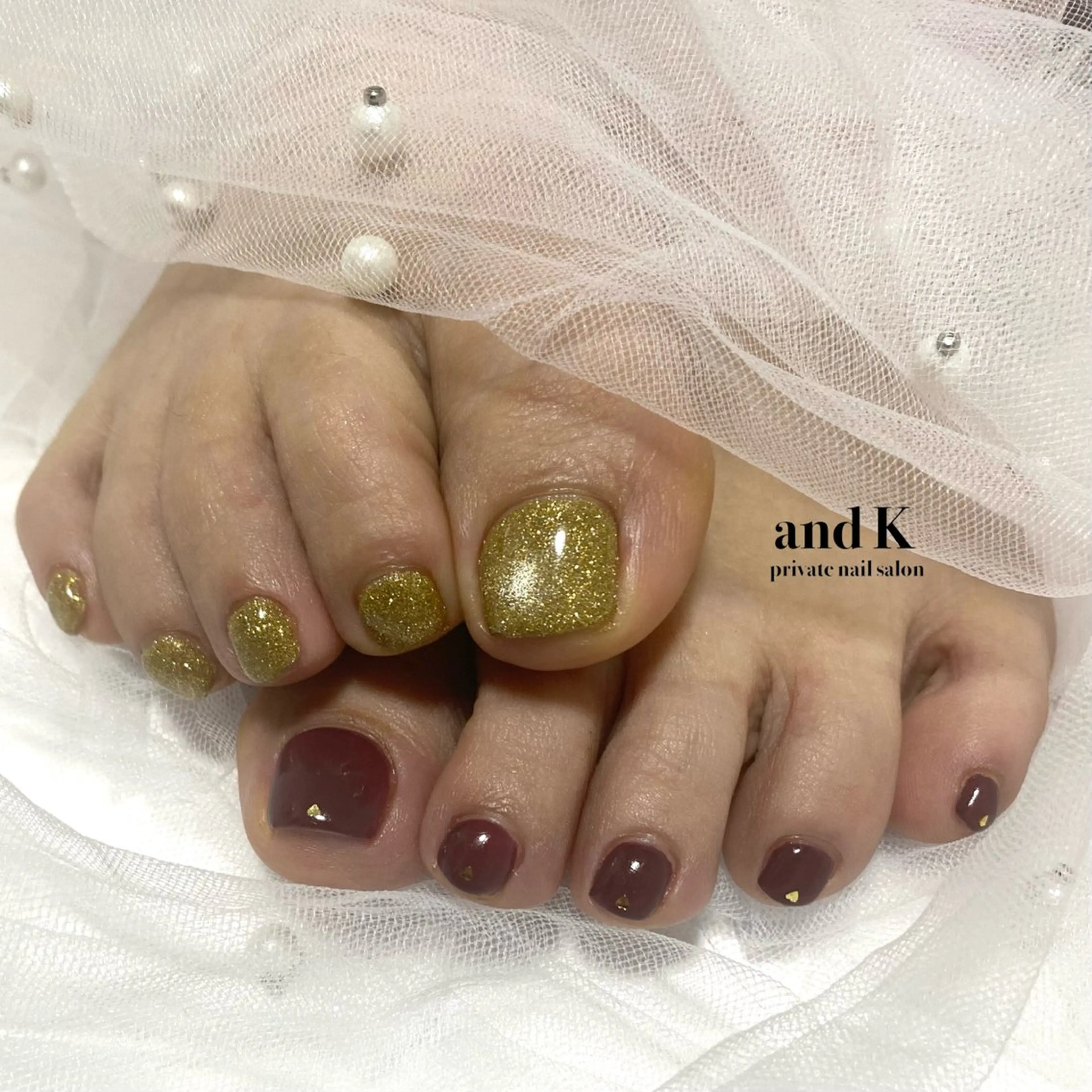 ネイル フットネイル バレンタイン andK nail salonのネイルデザイン