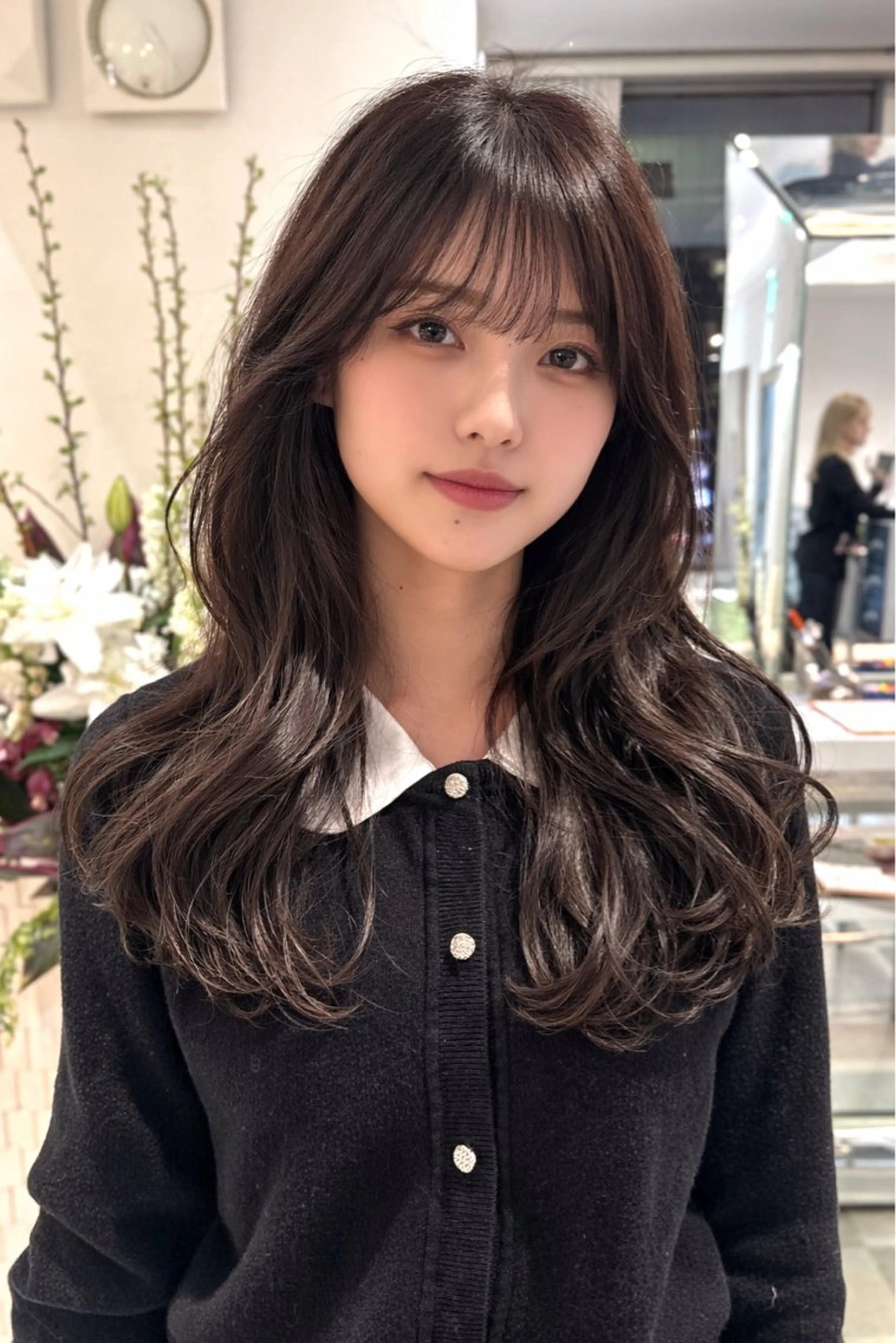 ロング パーマ デジタルパーマ カット パーマ トリートメント デジタルパーマ/ コテ巻き風パーマのヘアスタイル